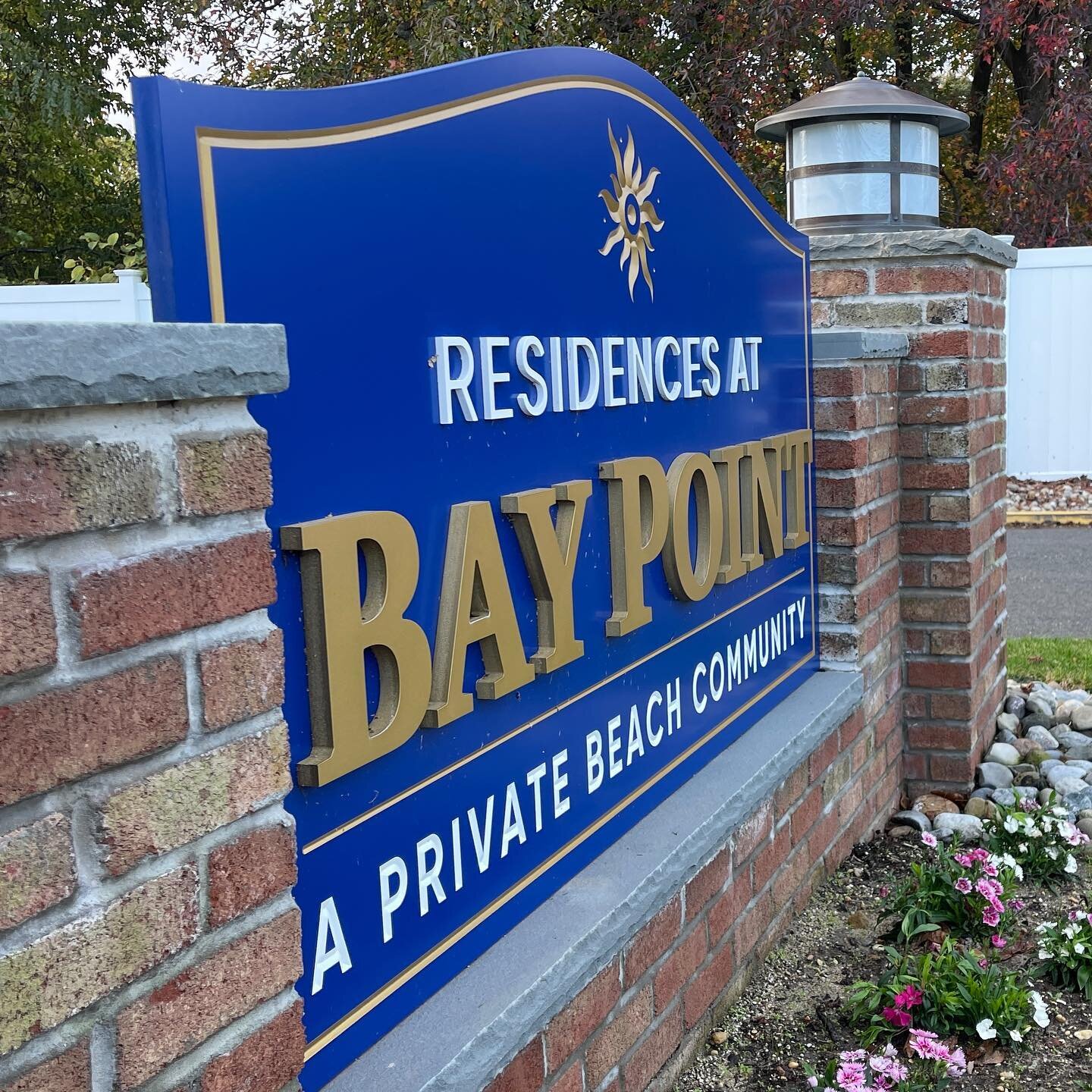 Amazing V routed Pvc with custom paint and dimensional lettering we fabricated and installed at Residences at Bay Point in Point Pleasant Beach! Get your free quote today!