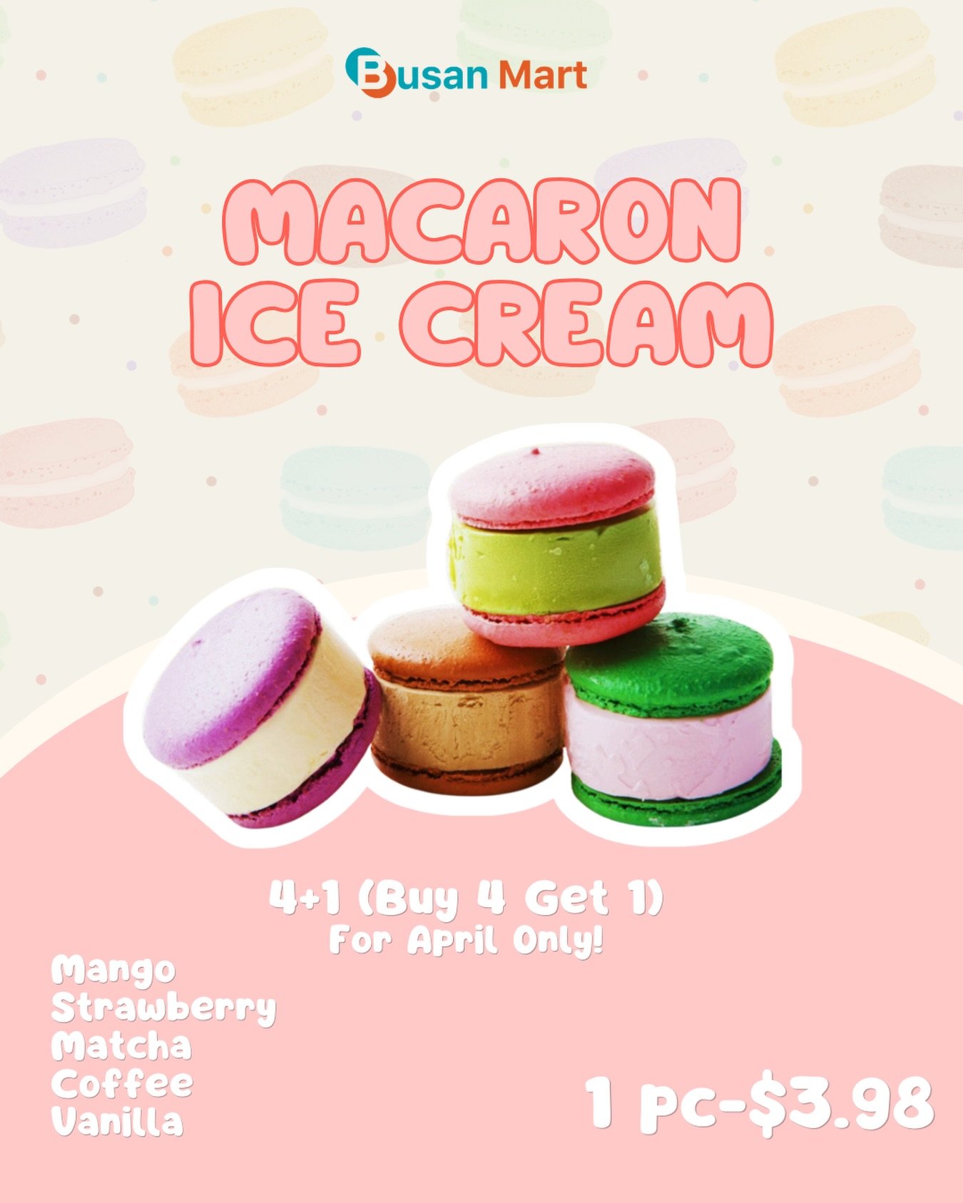 Our popular Macaron Ice Cream!! 🍨 Available in Mango, Strawberry, Matcha, Coffee, Vanilla flavors 🥭🍓🍵☕️🍦This is a part of the April deals, and it&rsquo;s Buy 4 Get 1 free!!
&mdash;&mdash;&mdash;-
Culdesac Location:
📍2005 E Apache Blvd Suite 101