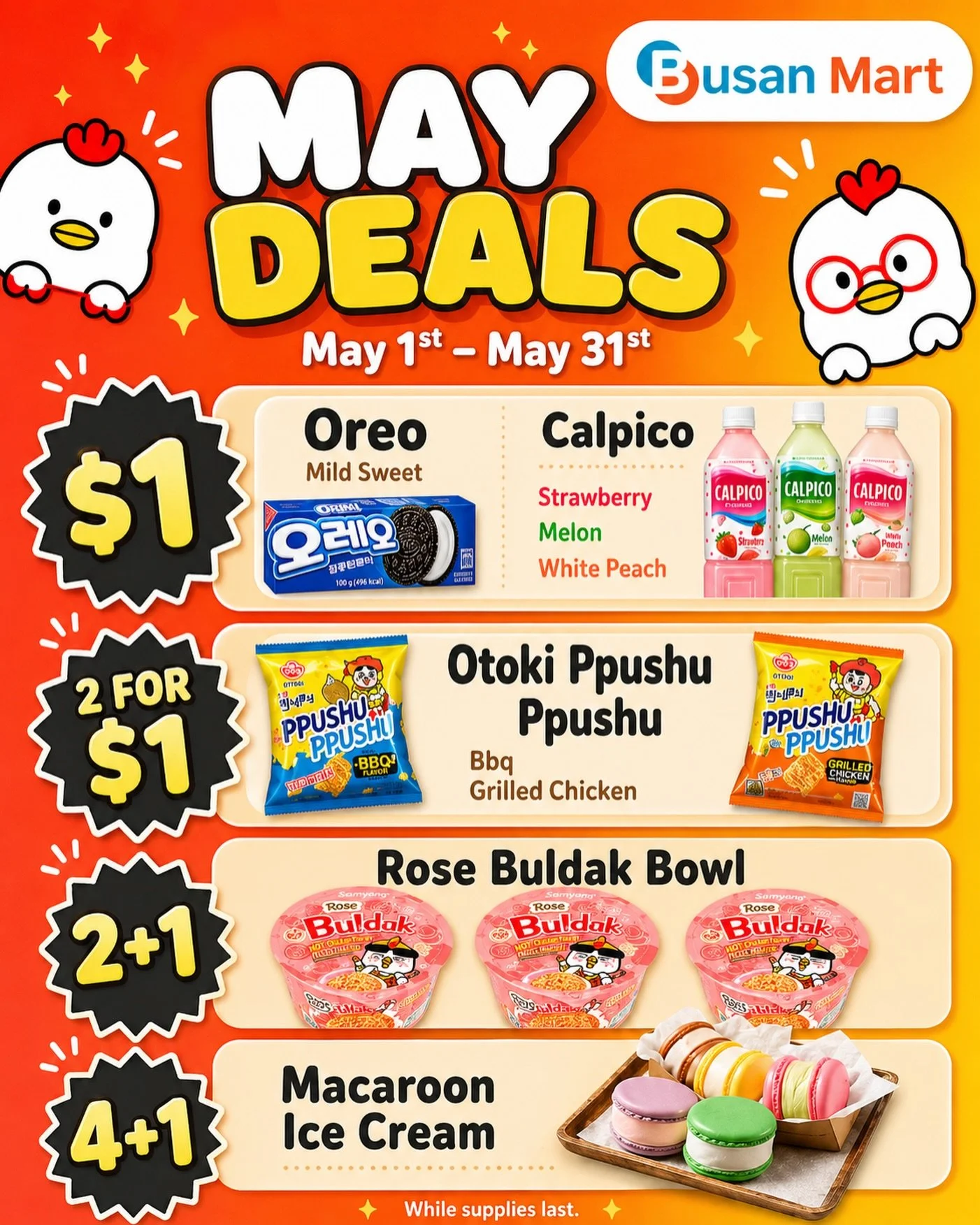MAY DEALS ARE HERE!! ✨🌷🏷️

Come get these amazing deals at all of our locations! Poster is also in-store :)! Enjoy! 🎉🙌

&mdash;&mdash;&mdash;&mdash;&mdash;&mdash;&mdash;&mdash;&mdash;&mdash;&mdash;&mdash;&mdash;&mdash;&mdash;

Culdesac Location:
