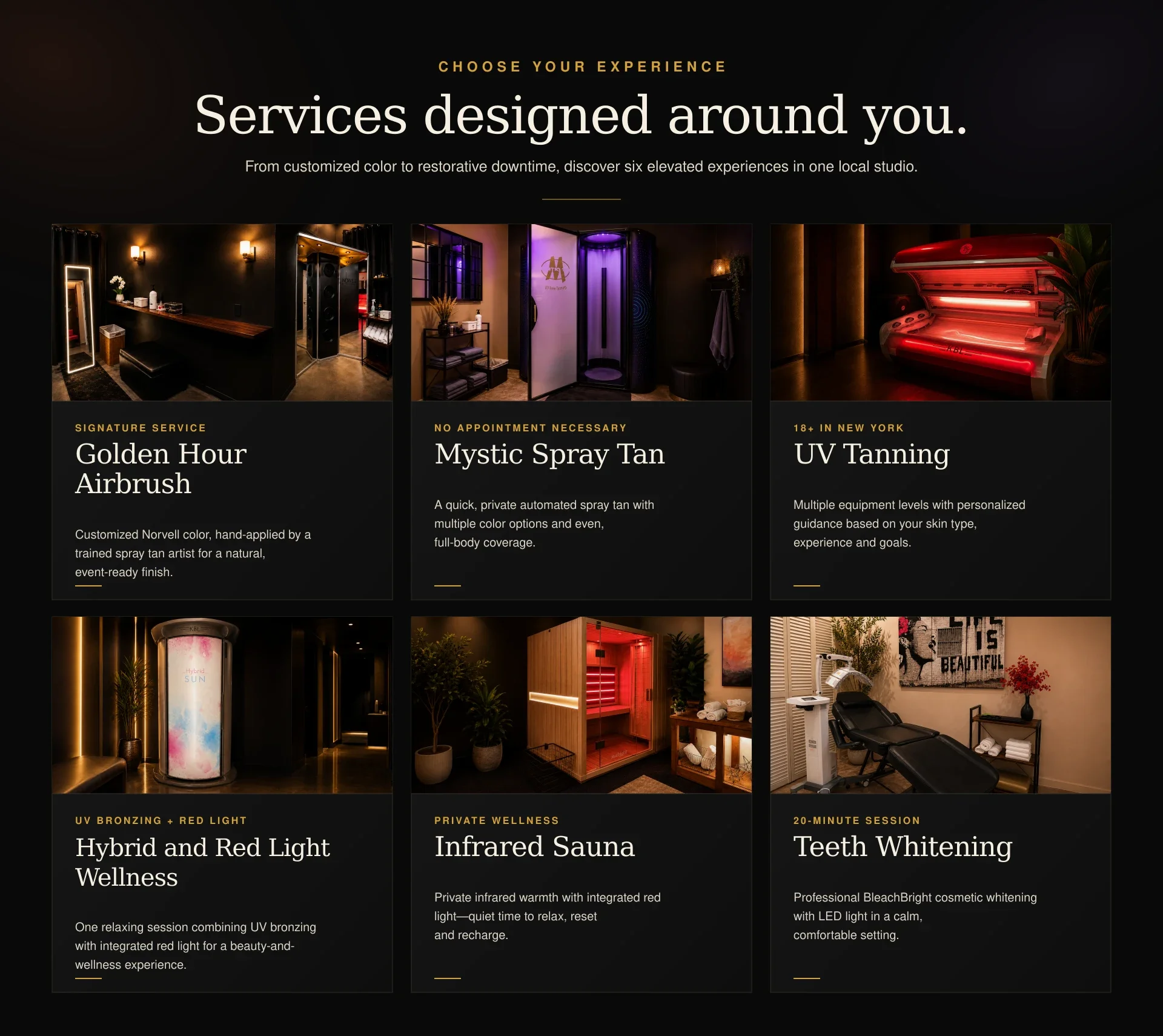 Endless Sun services include UV tanning, hybrid and red light wellness, airbrush tanning and spray tanning.