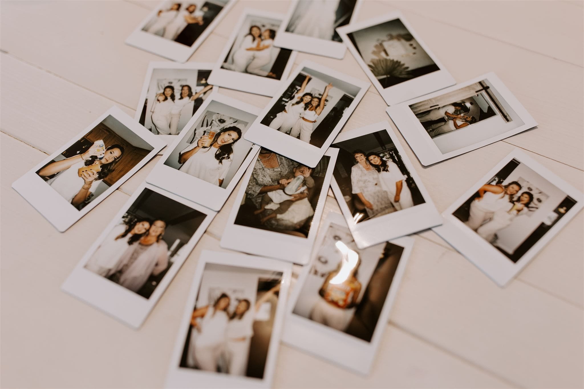  polaroid pictures from a wedding recap  