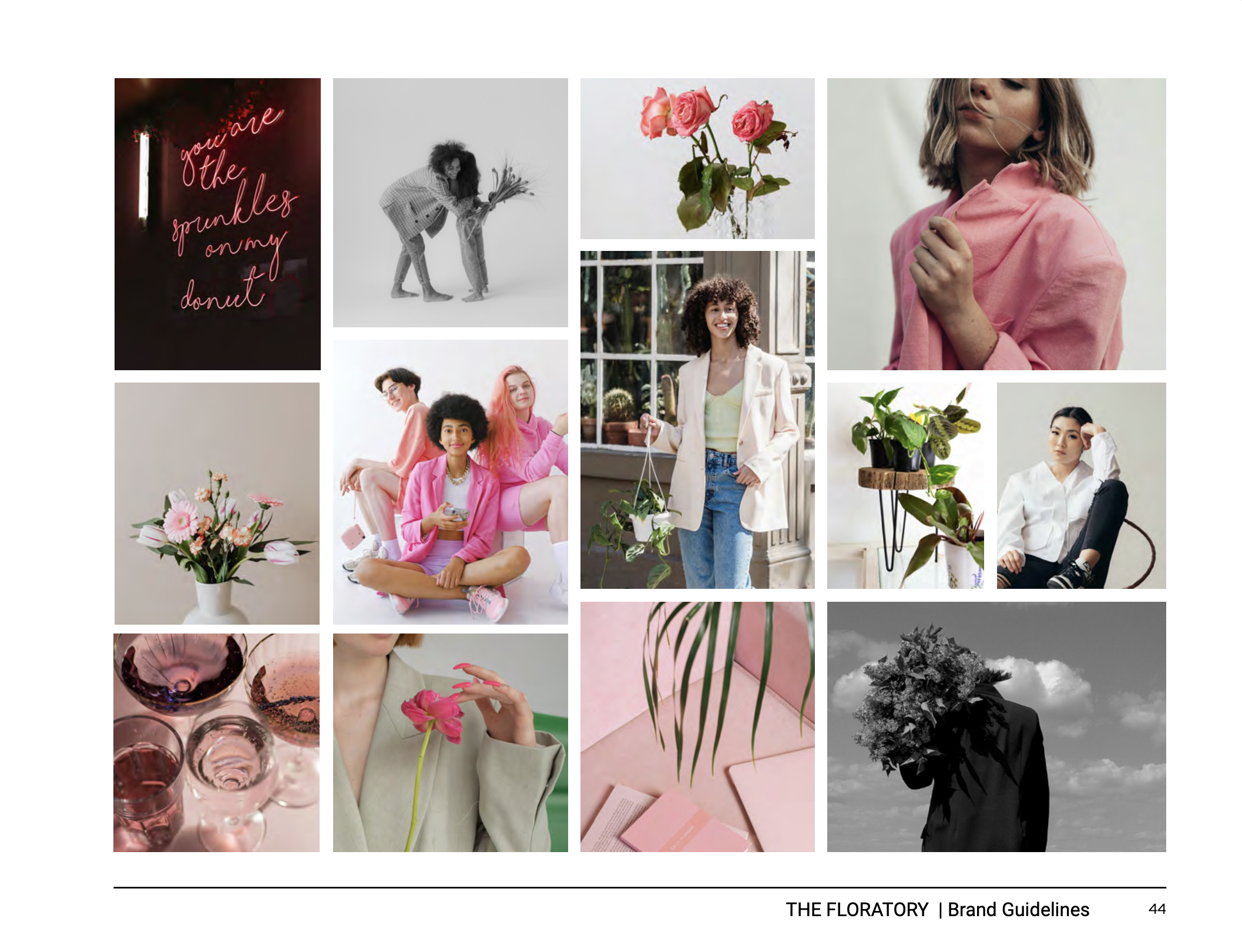  photography moodboard from the floratory’s brand guidelines 