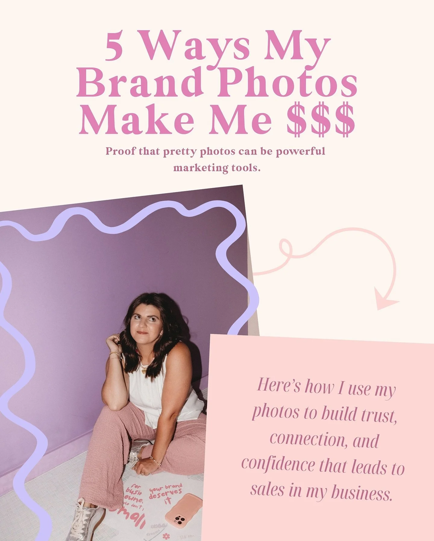 The goal of brand photography is to create strategic photos that sell. 💰
While, I absolutely love doing that for my clients. I also take action within my own business. (Practice what you preach, right?)

I use the heck out of my brand photos and I&r