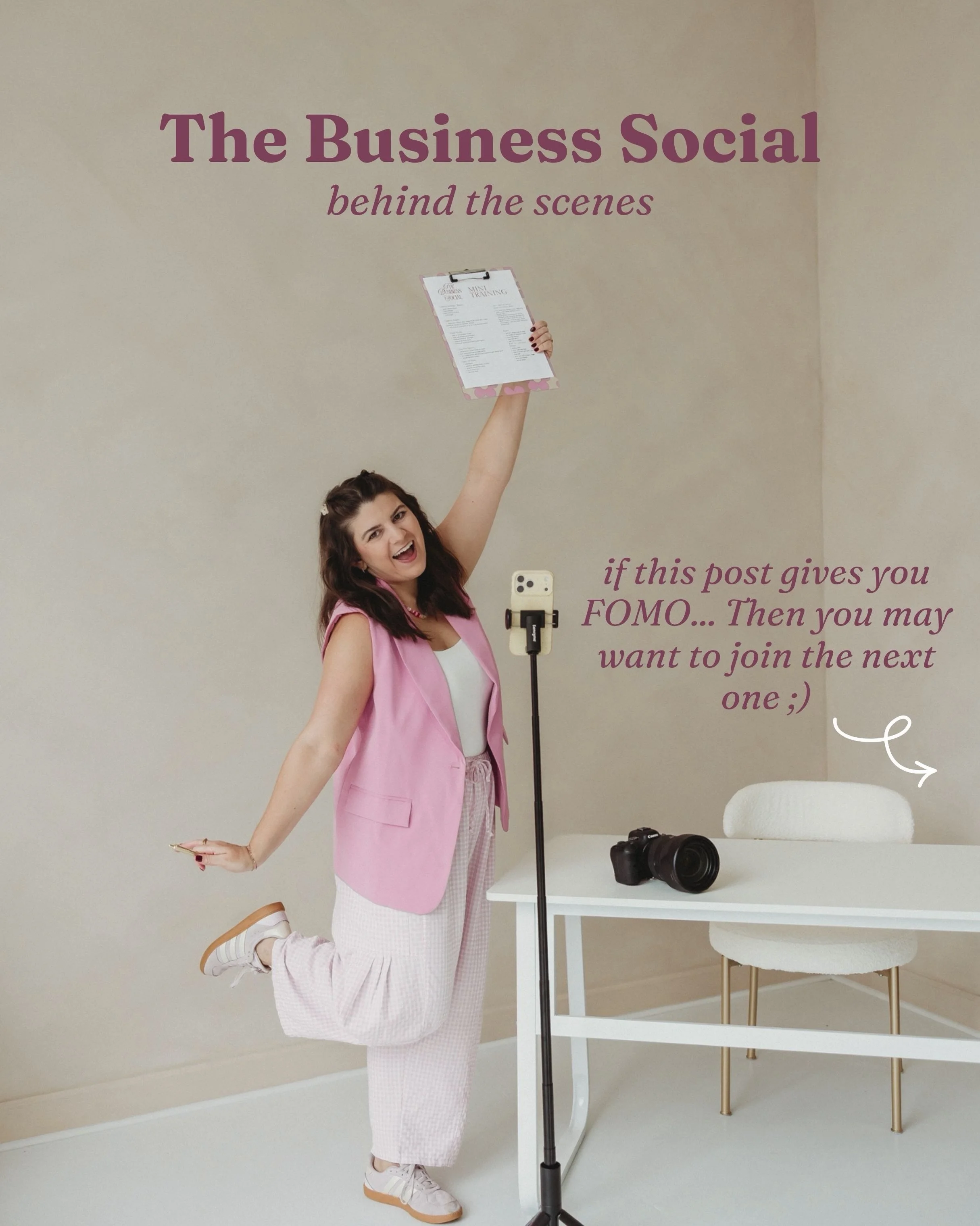 The first Business Social was officially a HIT. 🎬
And I&rsquo;m not just saying that because I hosted it. The feedback from the women who attended was SO good. They left with fresh brand photos, a camera roll full of content, new connections, new id