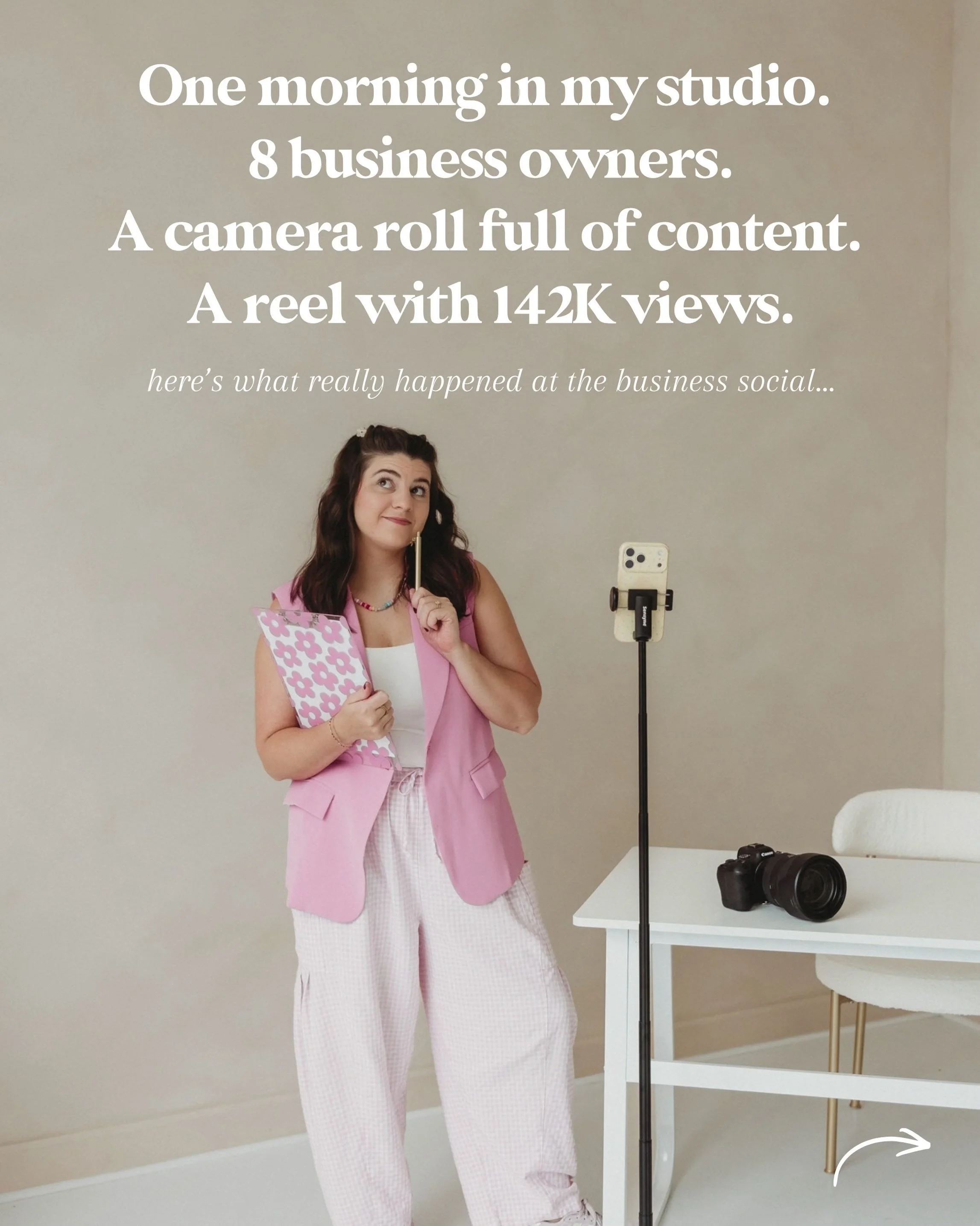 I put 8 business owners in my studio for one morning of content creation. Here&rsquo;s what happened at the business social&hellip; 🎬

And exactly why I&rsquo;m hosting it again!!!

Every person in the room had made a reel before. Some were still fi