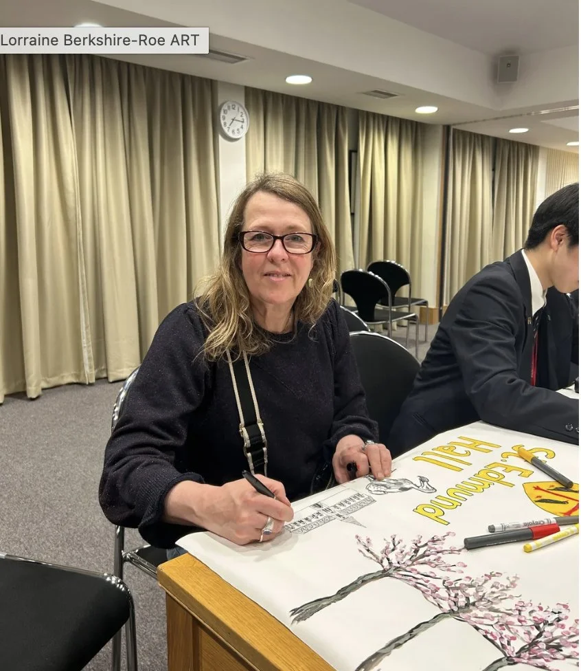 sketching support sessions for a memory mural
