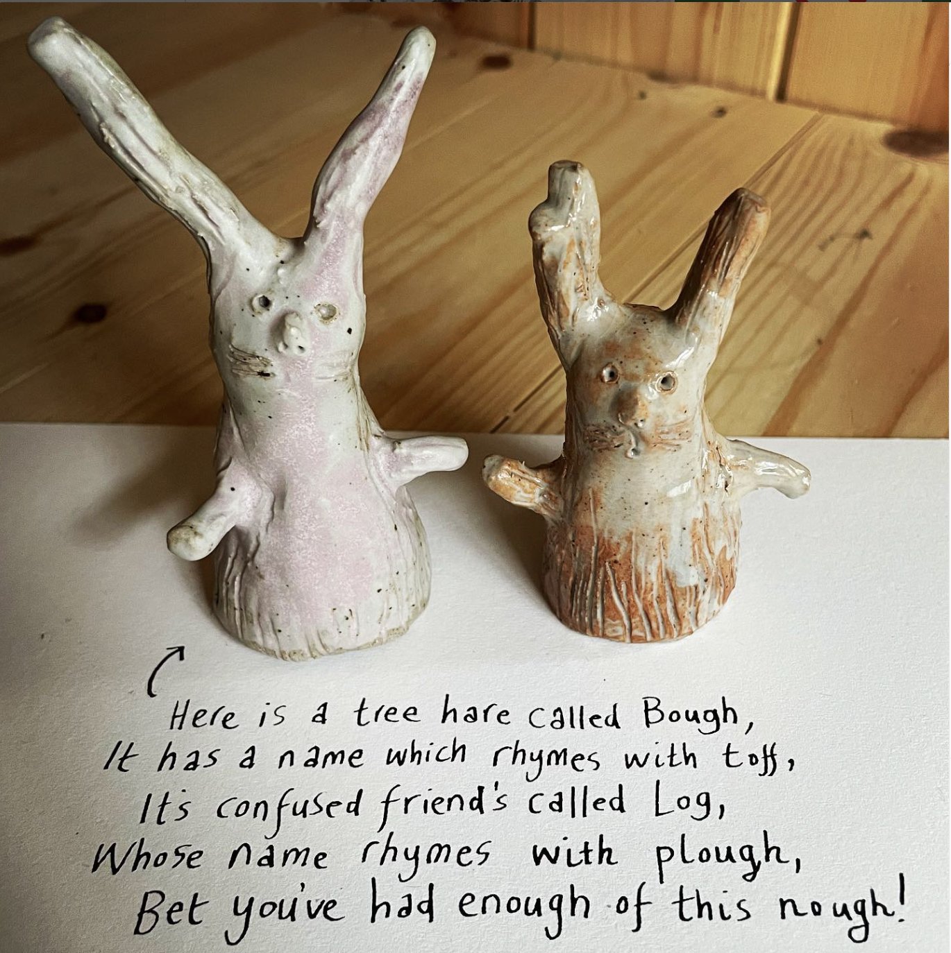 these are the first two tree hares I made.
