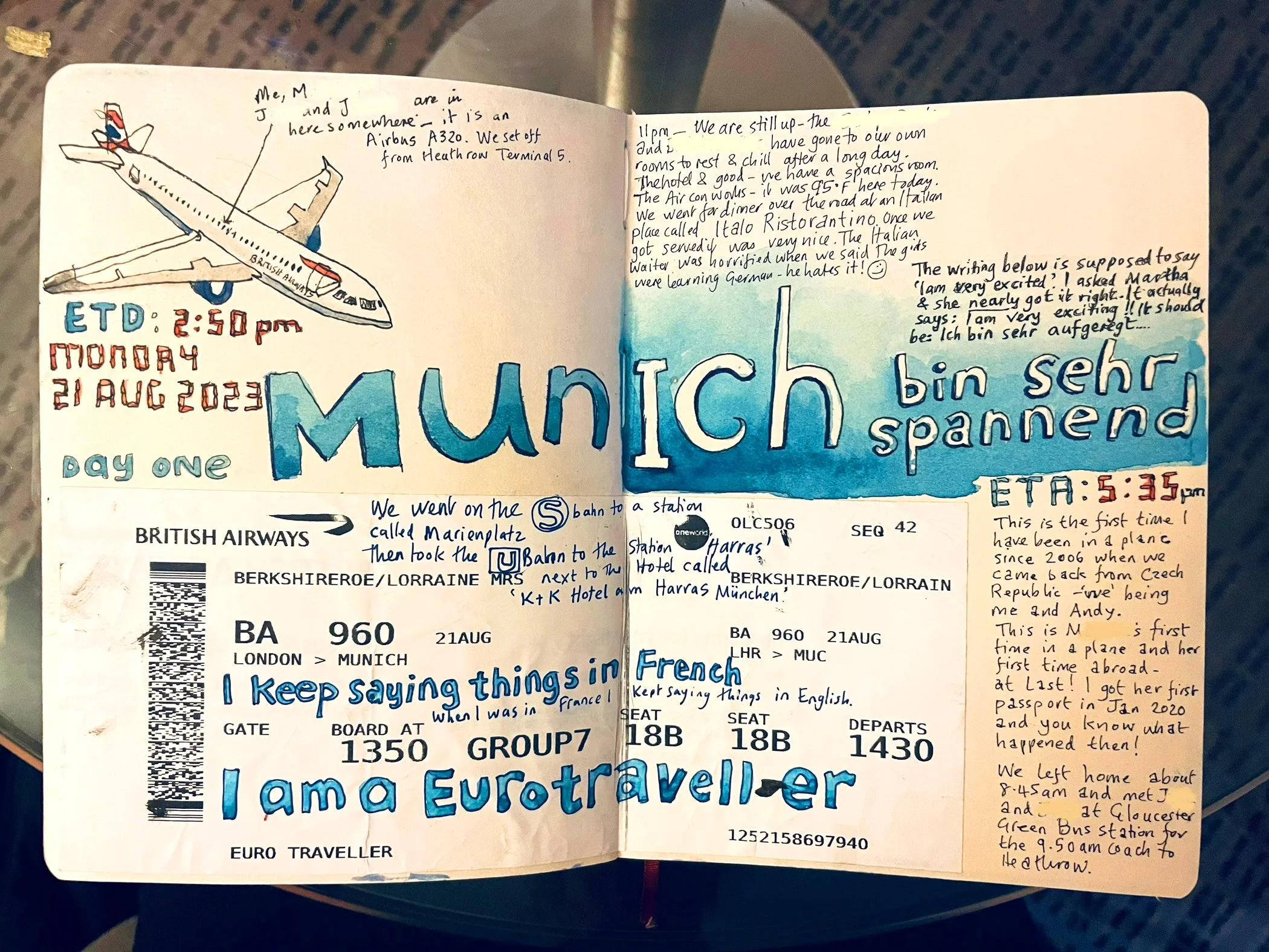 MUNICH: day 1 - Travelling by plane.