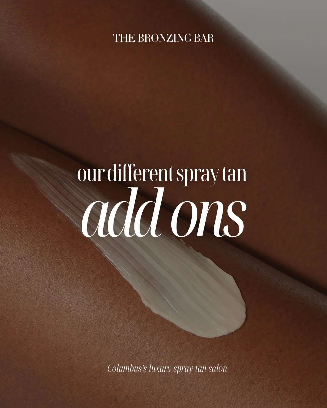 The difference is in the details.
Our spray tan add-ons are designed to prep the skin, enhance the glow, and help your tan last longer.

From pre-tan prep mitts to CBD drops and additional application, every step is meant to give you the most even, l