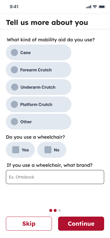 tell us more about you screen