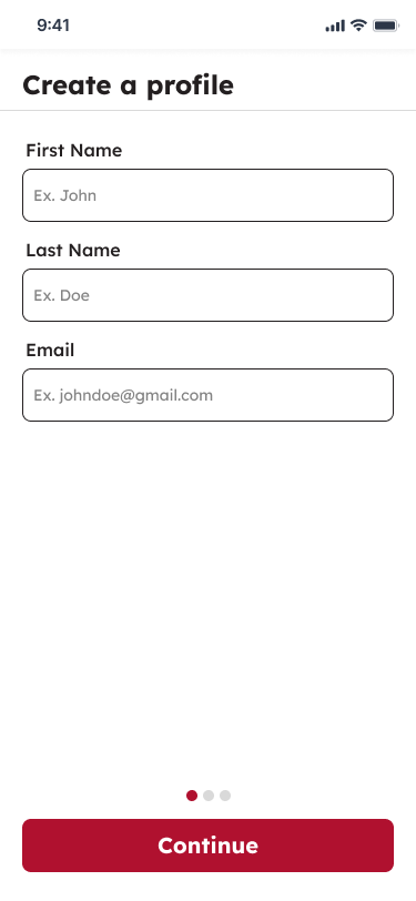 create a profile screen