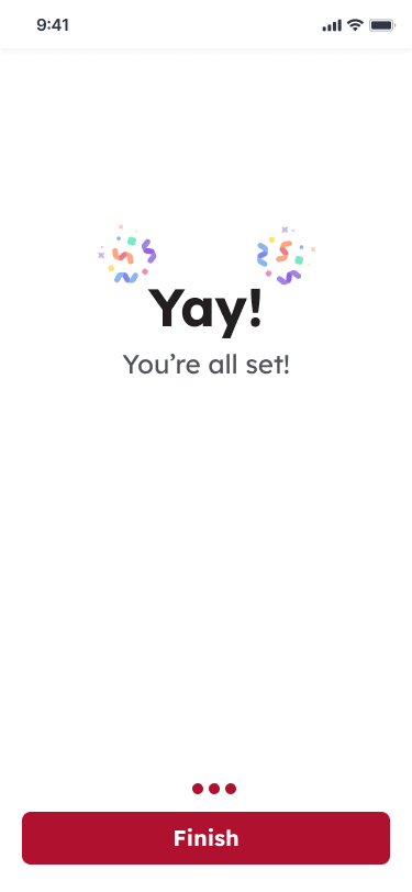 confirmation screen