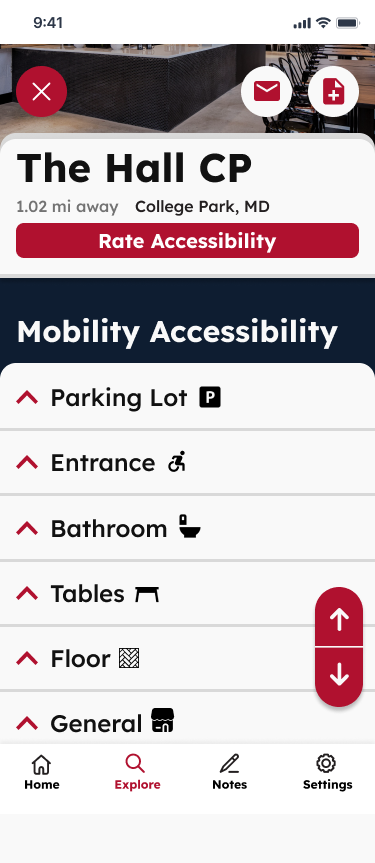 location profile page with minimized accordians