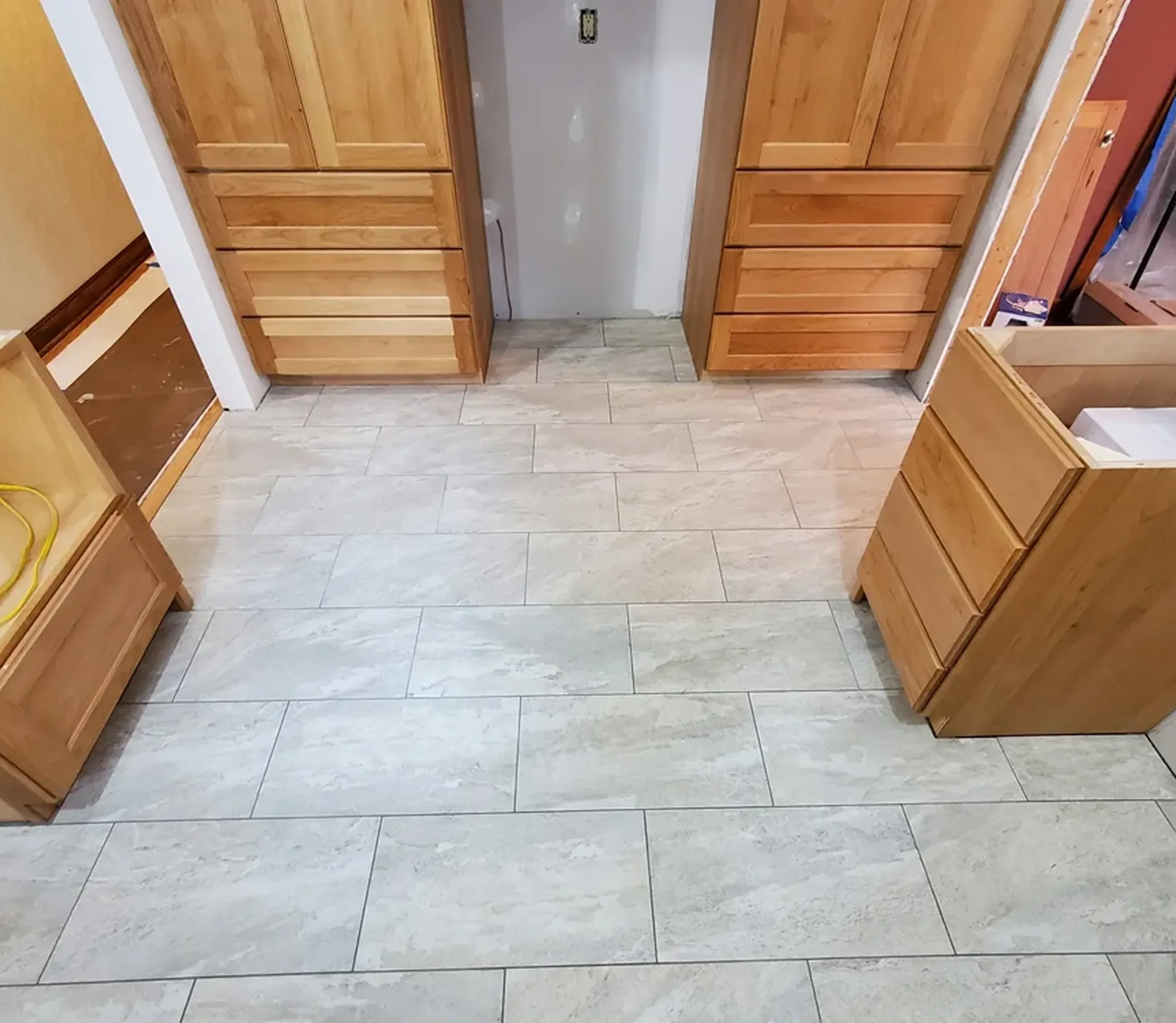 tile floor installation