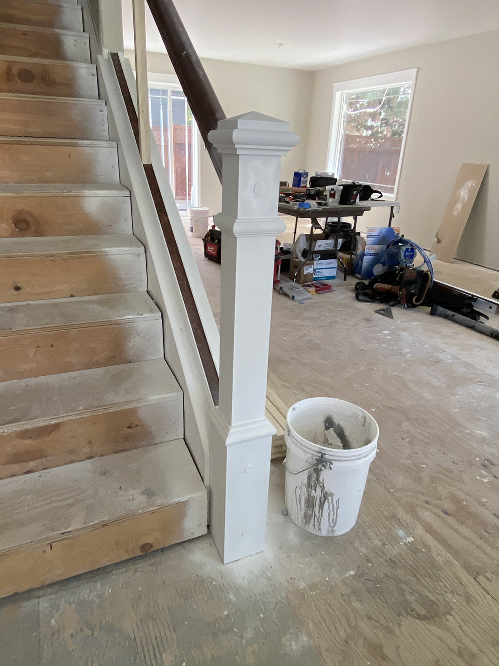 Staircase, Old Post Replaced; Balusters Removed