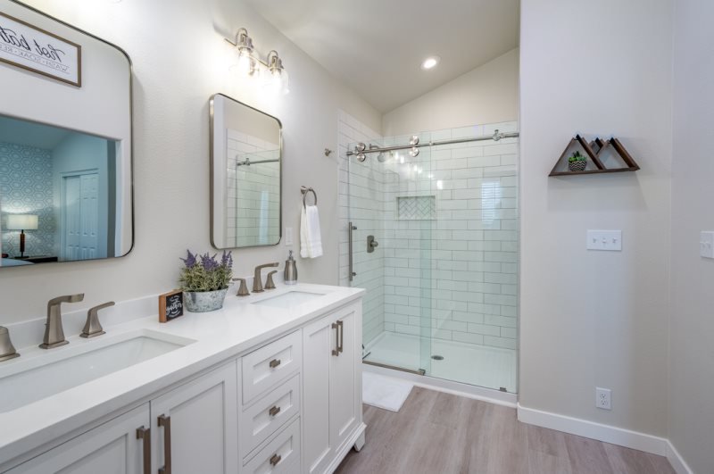 Master Bath, After—New Custom Shower