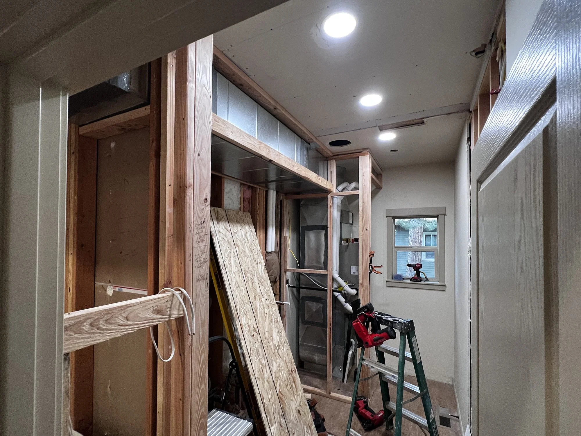Framing in Laundry Room Utilities