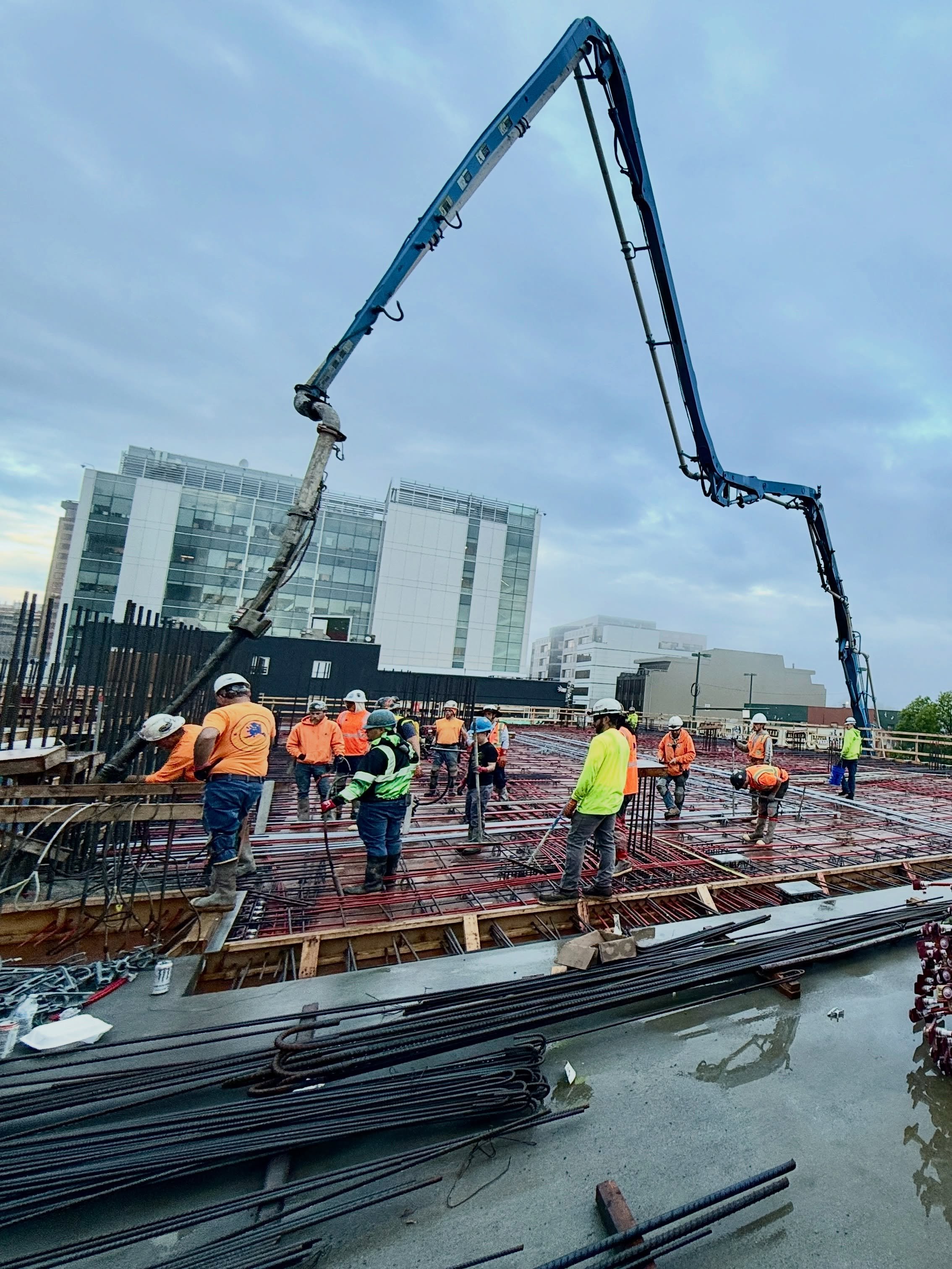 Another pour is underway on one of downtown Anchorage&rsquo;s most significant redevelopment projects.

ACS crews are back on the historic Block 41 revitalization, supporting concrete placement for the new parking garage taking shape in the heart of 