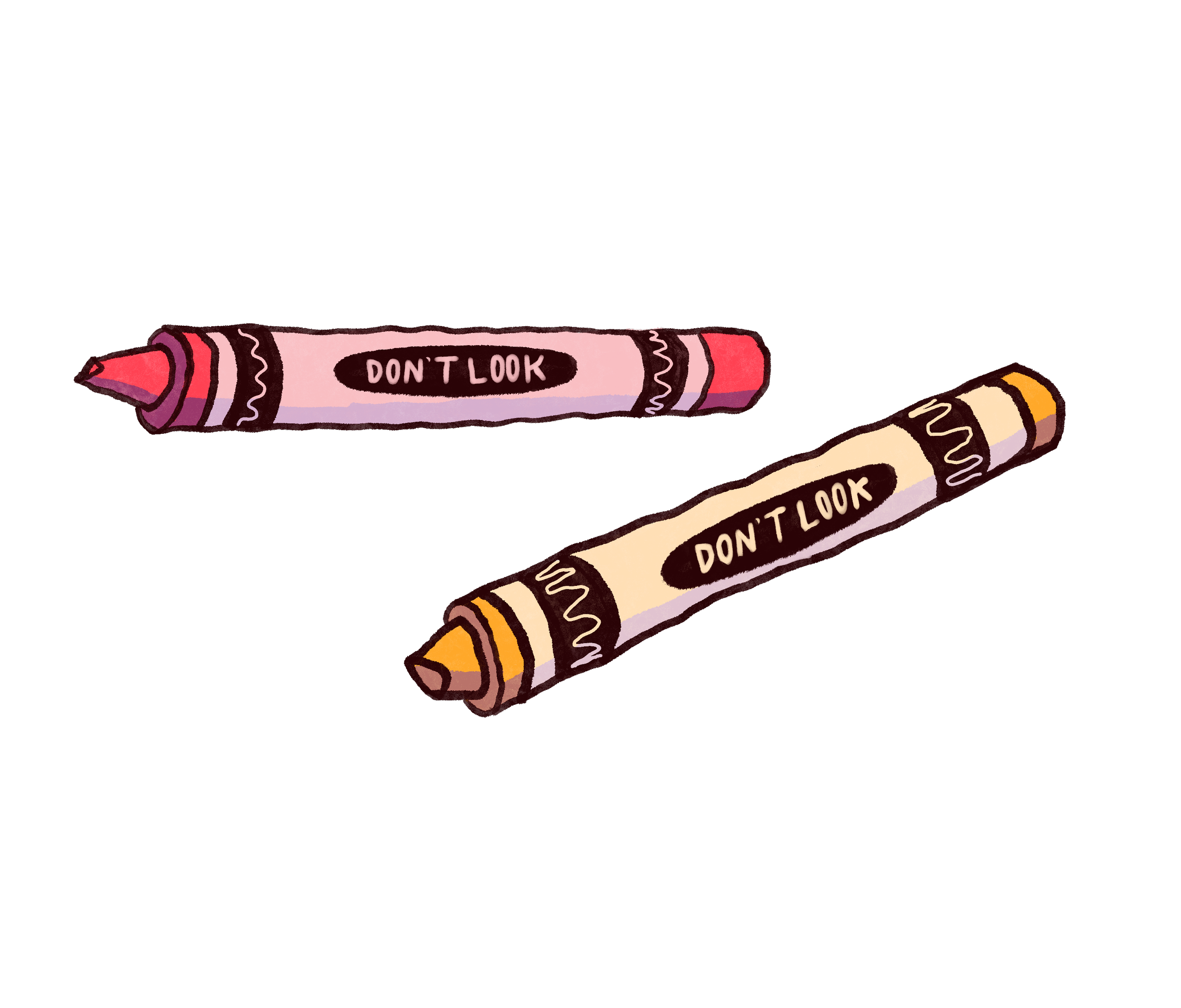Dont_Look_Crayons_Sticker.png