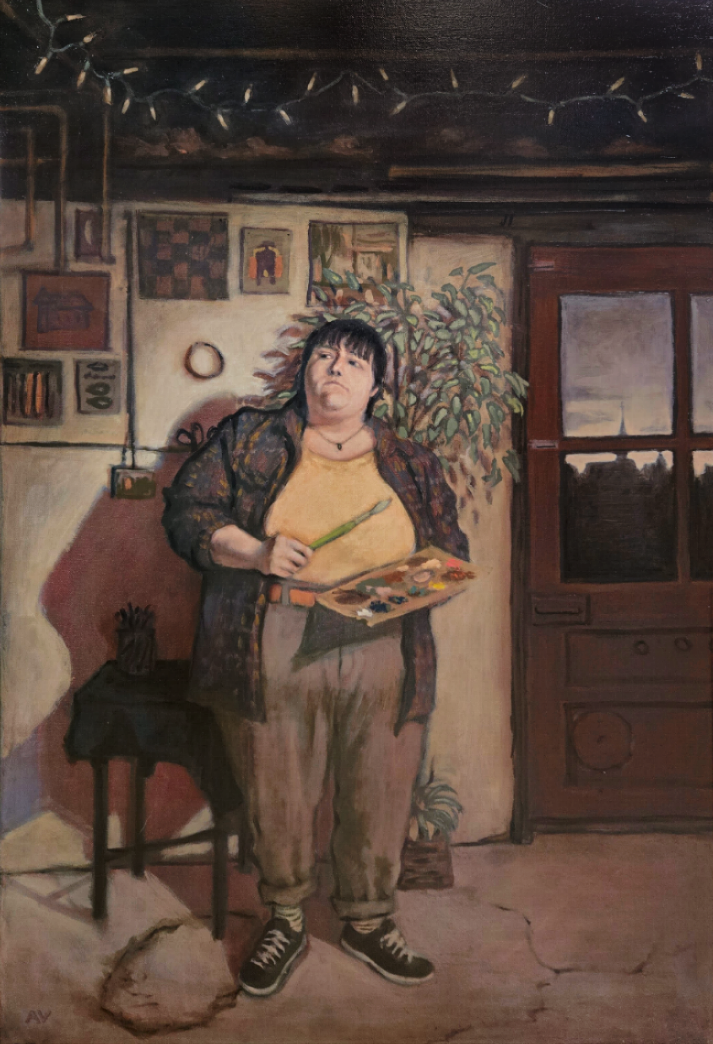 "Artist's Portrait" Oil on canvas.