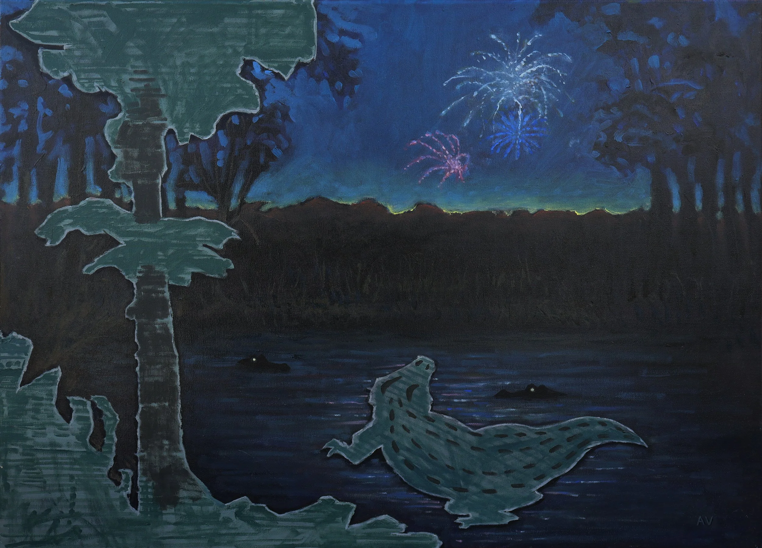 "Somewhere In Florida, July 2025" Oil on canvas.
