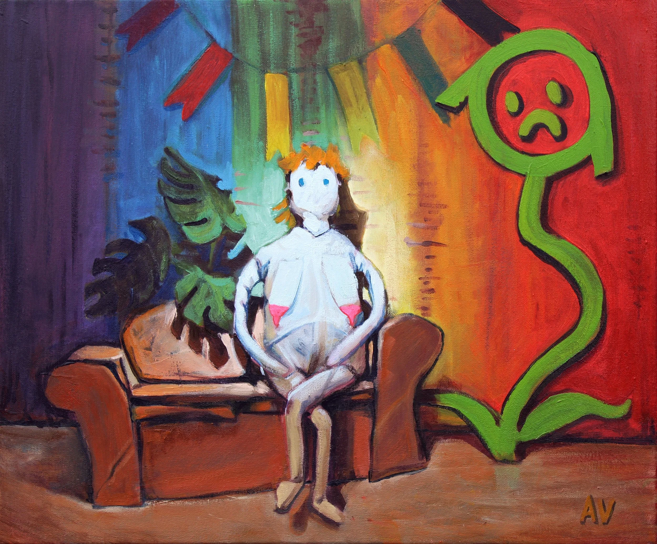 "Doll Portrait 4" Oil on canvas. NFS. Originally published in issue 11 of Fruitslice magazine.
