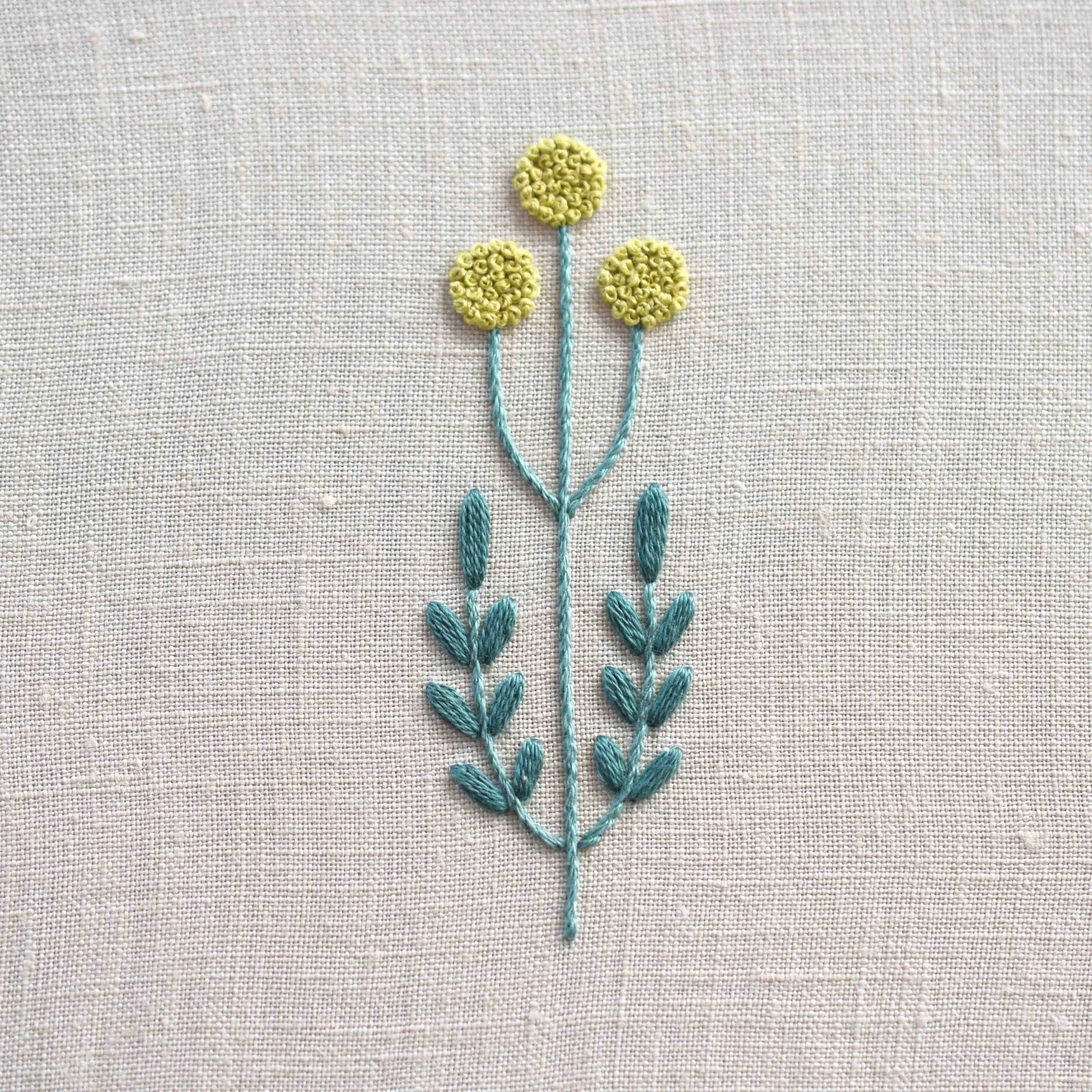 草木のモチーフ5つ トートバッグ刺繍キット — 北欧てしごと教室