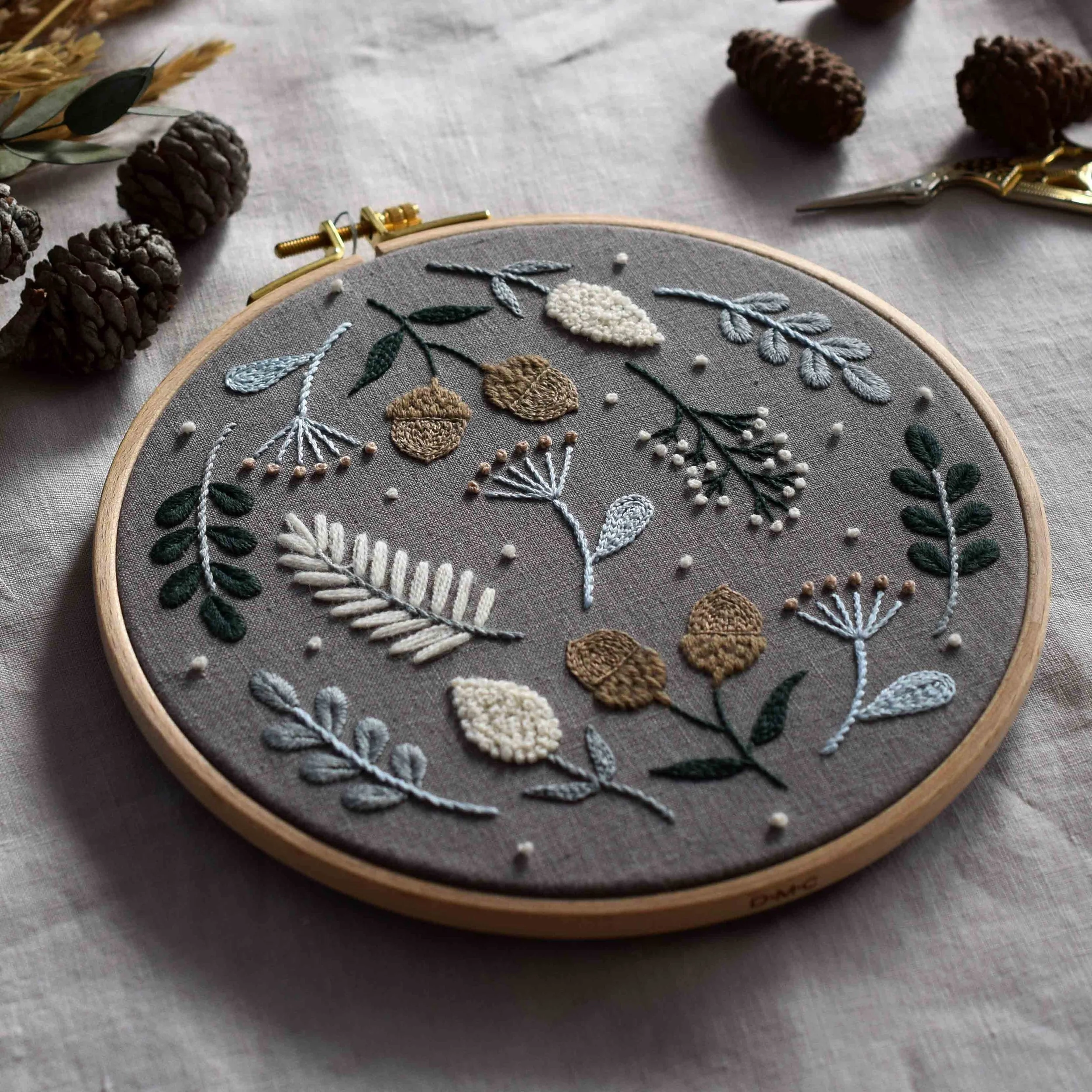 北欧のウール刺繍 図案印刷済みリネン — 北欧てしごと教室
