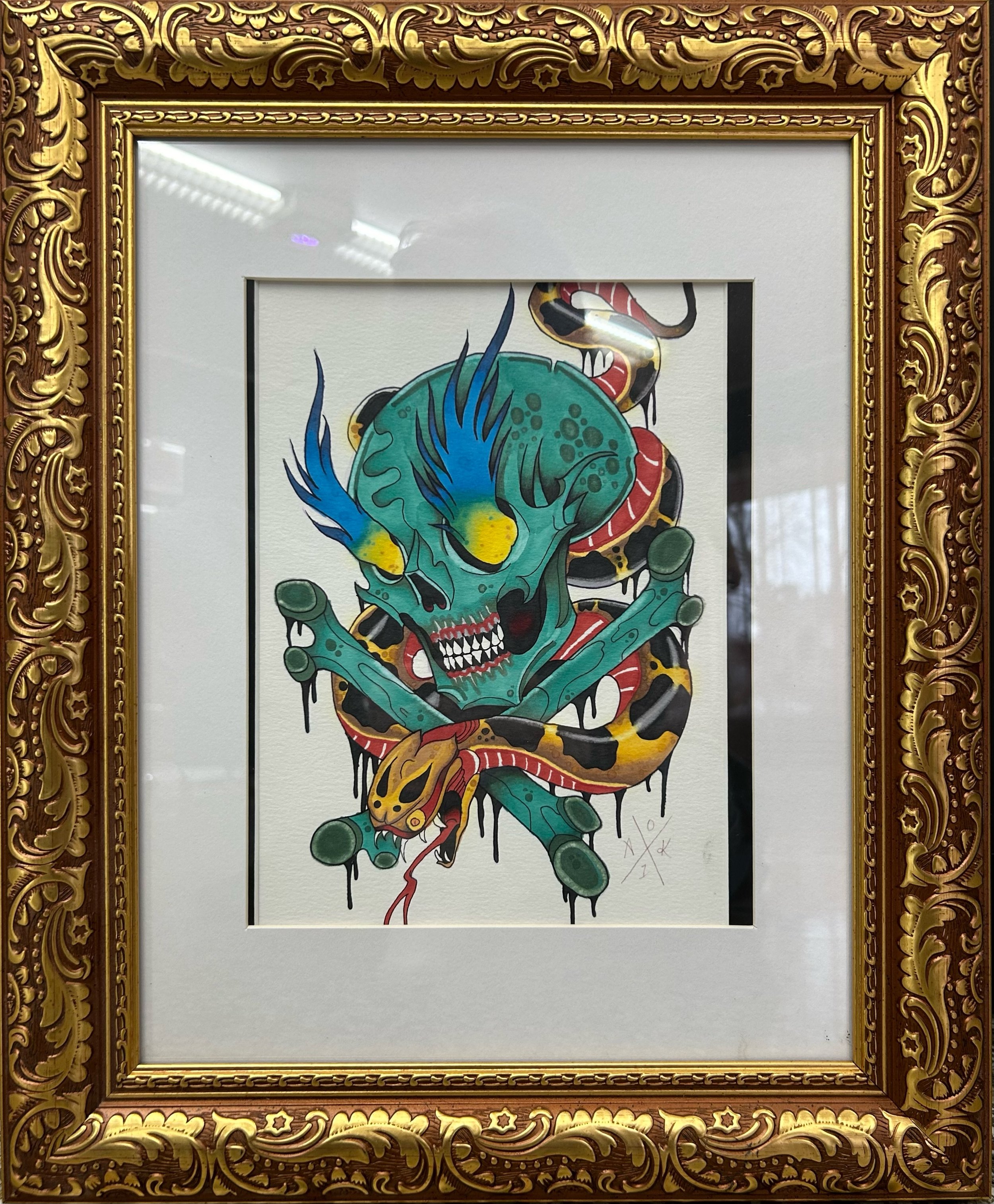 Skull and snake