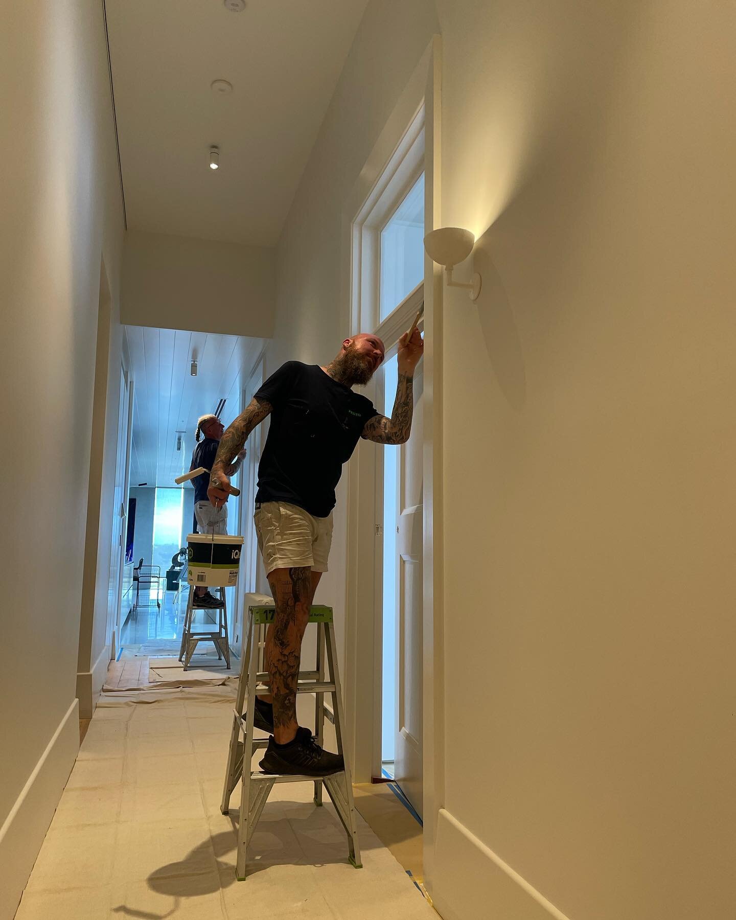 Maintenance on this masterpiece. #whiteinteriors #haymespaint#iquip