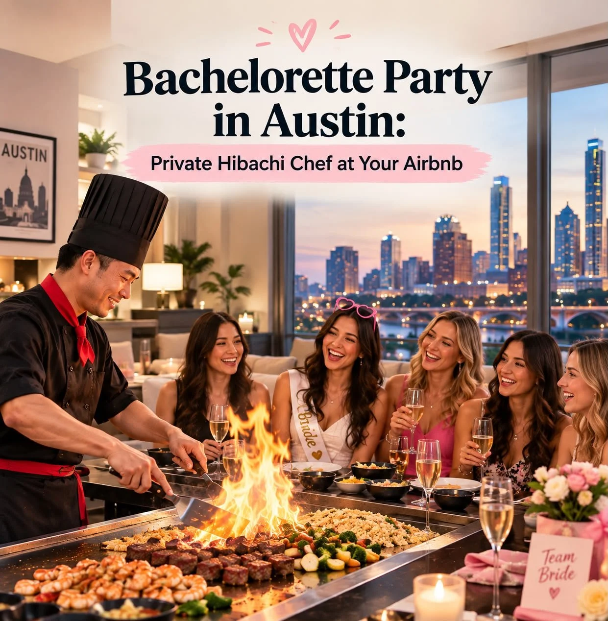 Bachelorette Party in Austin: Private Hibachi Chef at Your Airbnb