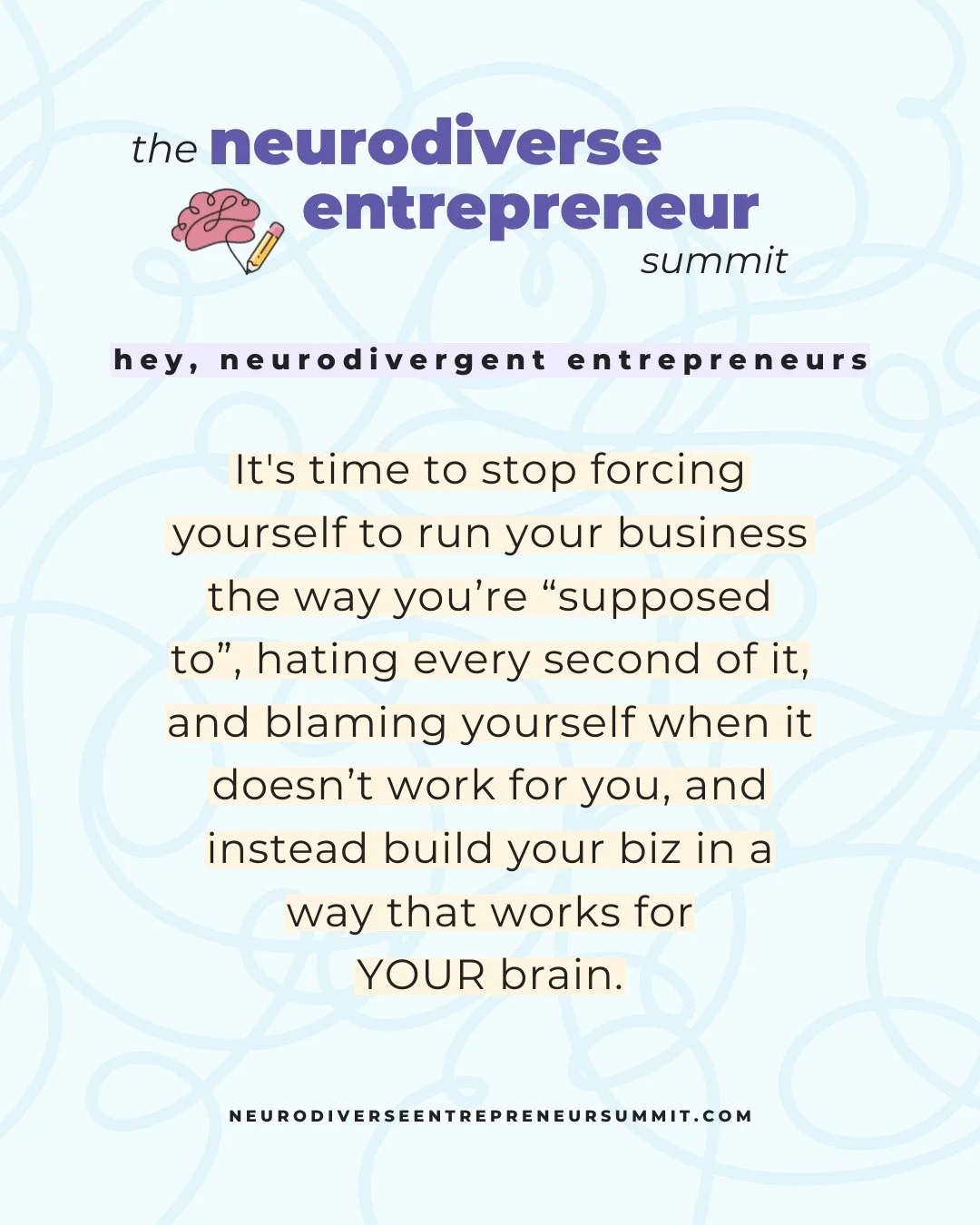 I'm a little late posting, but there is still time!

ALL THE DEETS ABOUT THE NEURODIVERSE ENTREPRENEUR SUMMIT: ⬇️

This is the kind of event where you might find your new favourite business mentor, meet a new group of biz buddies, or finally find the