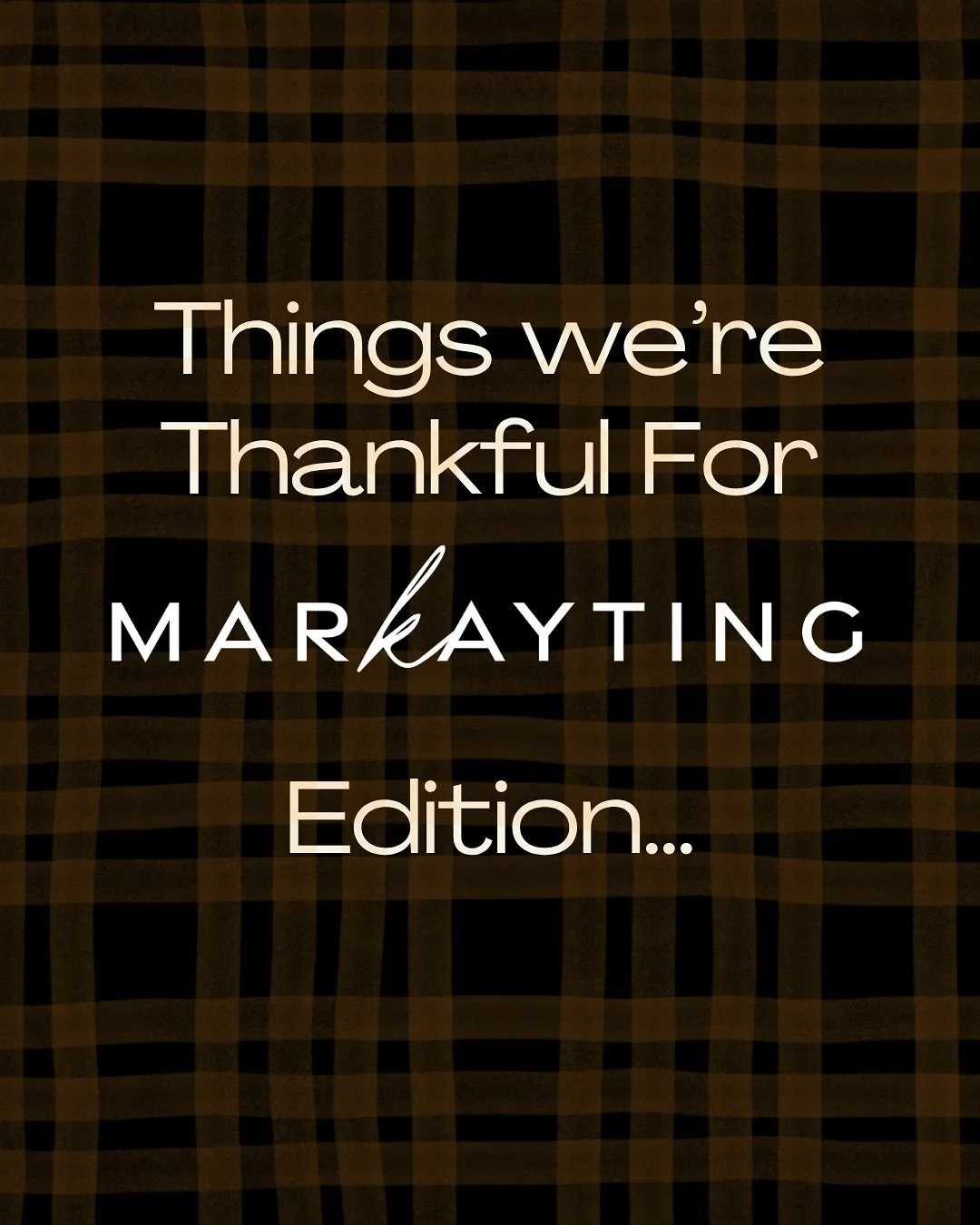 Things we&rsquo;re thankful for this year, Markayting style.⁠
⁠
Clients who approve the first draft.⁠
Wi-Fi that holds during content uploads.⁠
A Dropbox folder that&rsquo;s actually organized.⁠
Brand guidelines that make sense.⁠
And every person who
