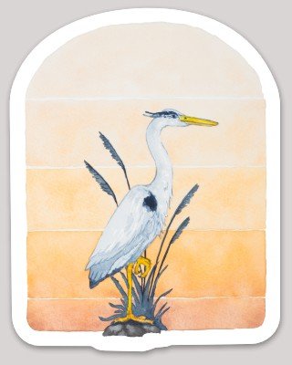 Heron at Sunset Sticker