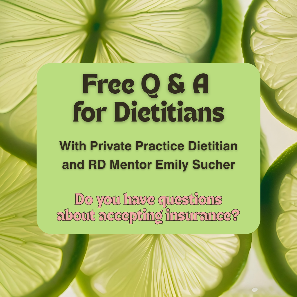 Free Q & A for RD's on insurance