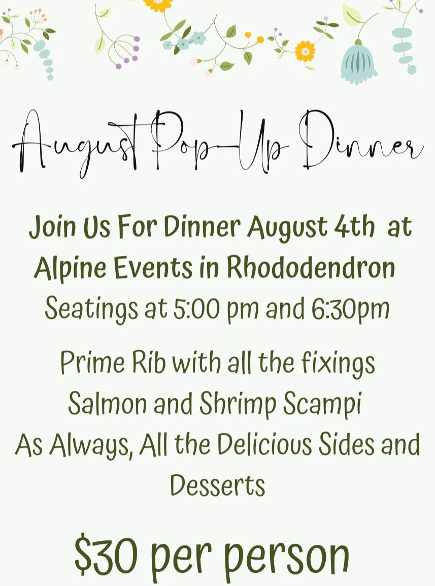 We still have openings for dinner tonight at 5pm. Our 6:30 pm seating is sold out! Call us at 503-622-4618 for dinner reservations at 5 pm tonight.