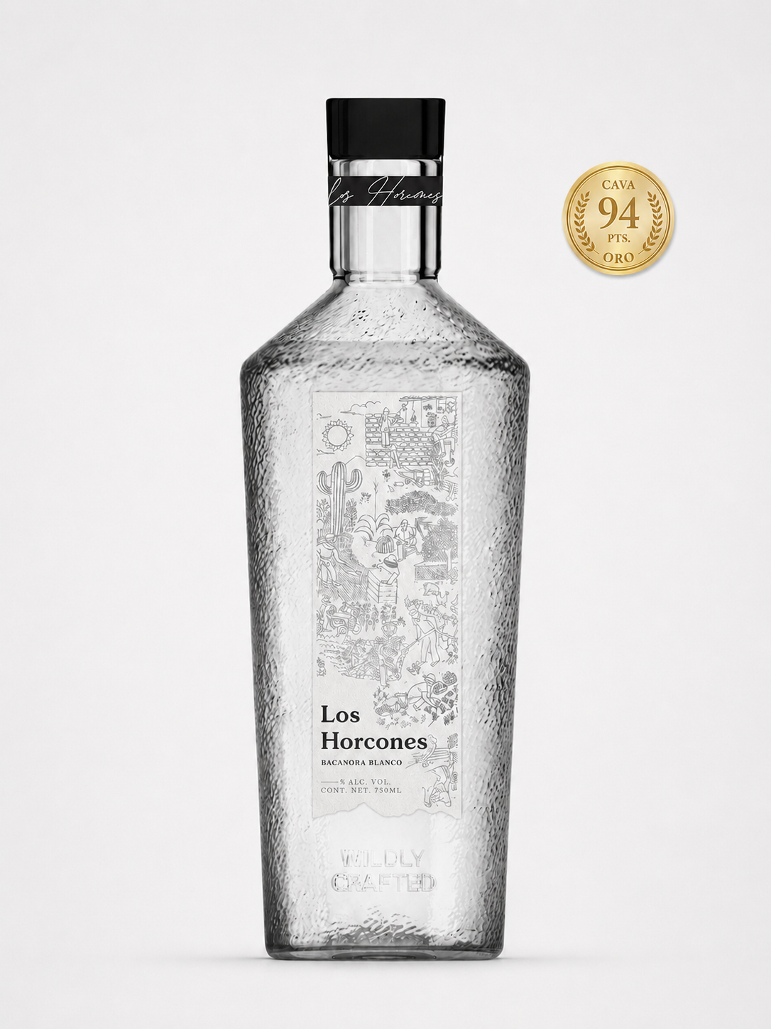 Botella de Bacanora Los Horcones de Sonora con medalla Oro 94 puntos CAVA