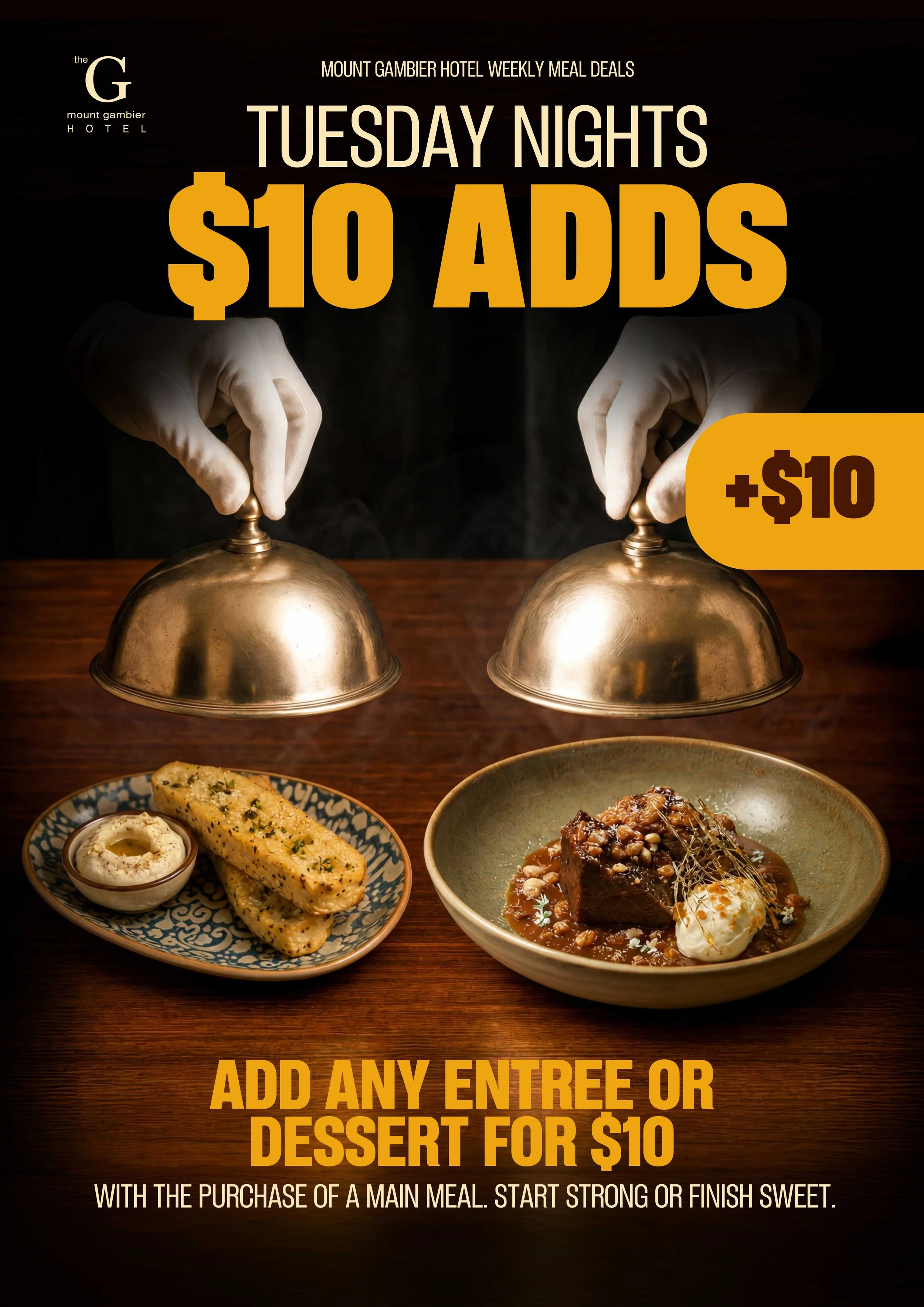 Tuesday Dinner: Entrée or Dessert with Any Main