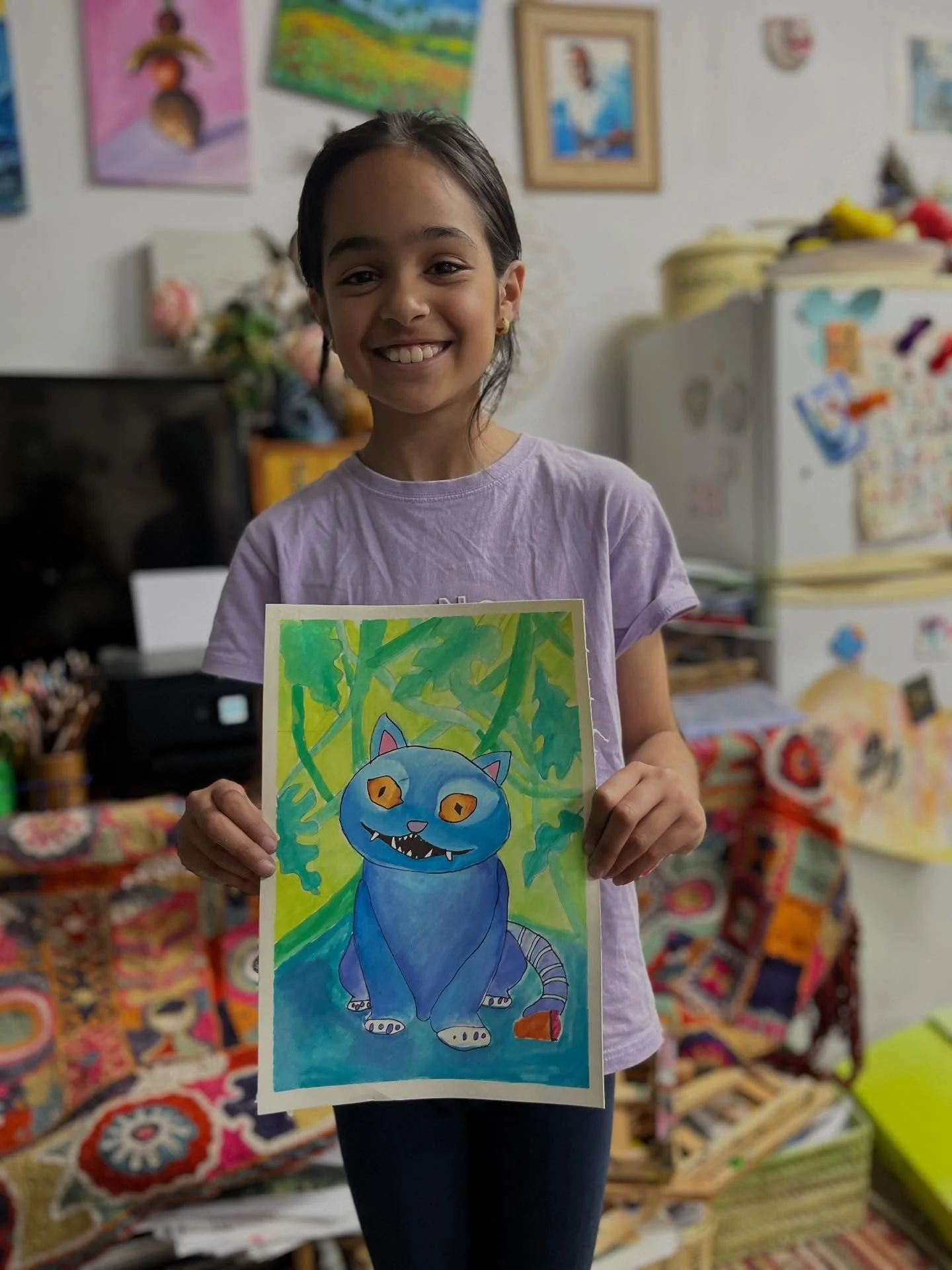 The K-pop Demon Hunter Bug got us! 
We painted Derpy &amp; Sassy&mdash;the two quirky movie characters!
💡 Interesting fact: both characters are inspired by an old Korean folk art painting, and I couldn&rsquo;t miss the chance to talk about how to us