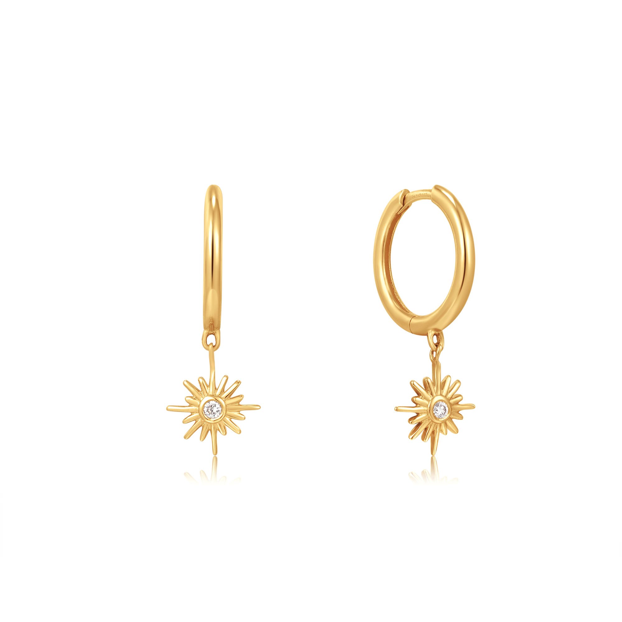 14ct Yellow Gold Lab Grown Diamond Star Huggie Earrings
$539.00
