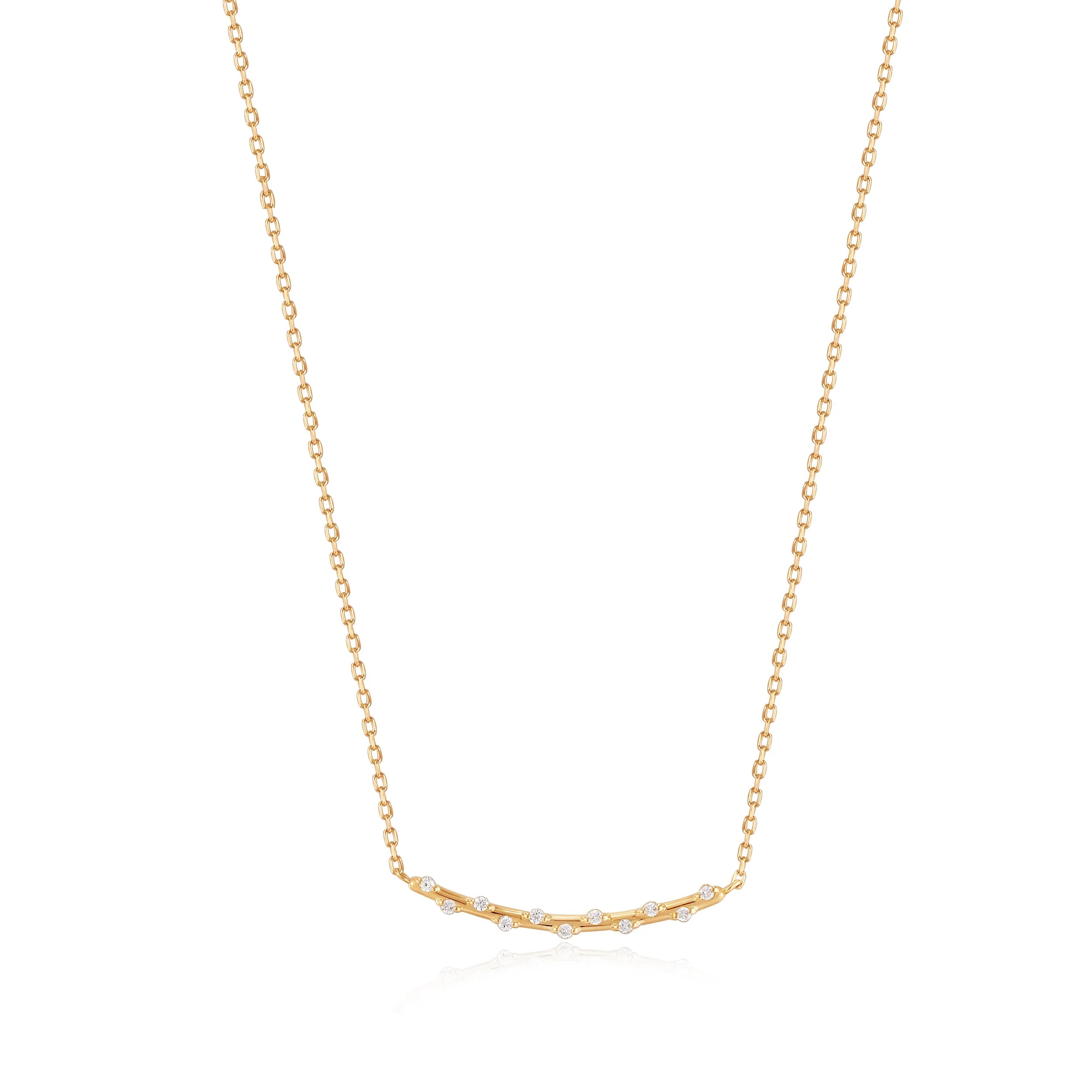 14ct Yellow Gold Stargazer Fixed Diamond Bar Necklace $559.00