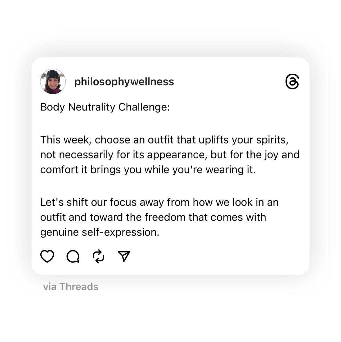 Week Four of Embracing Body Neutrality 🪴 

In the dance of daily life, our outfits often feel like a statement to the world, but what if we shifted the spotlight to how our clothes speak to us?

This isn&rsquo;t about dressing to impress or followin