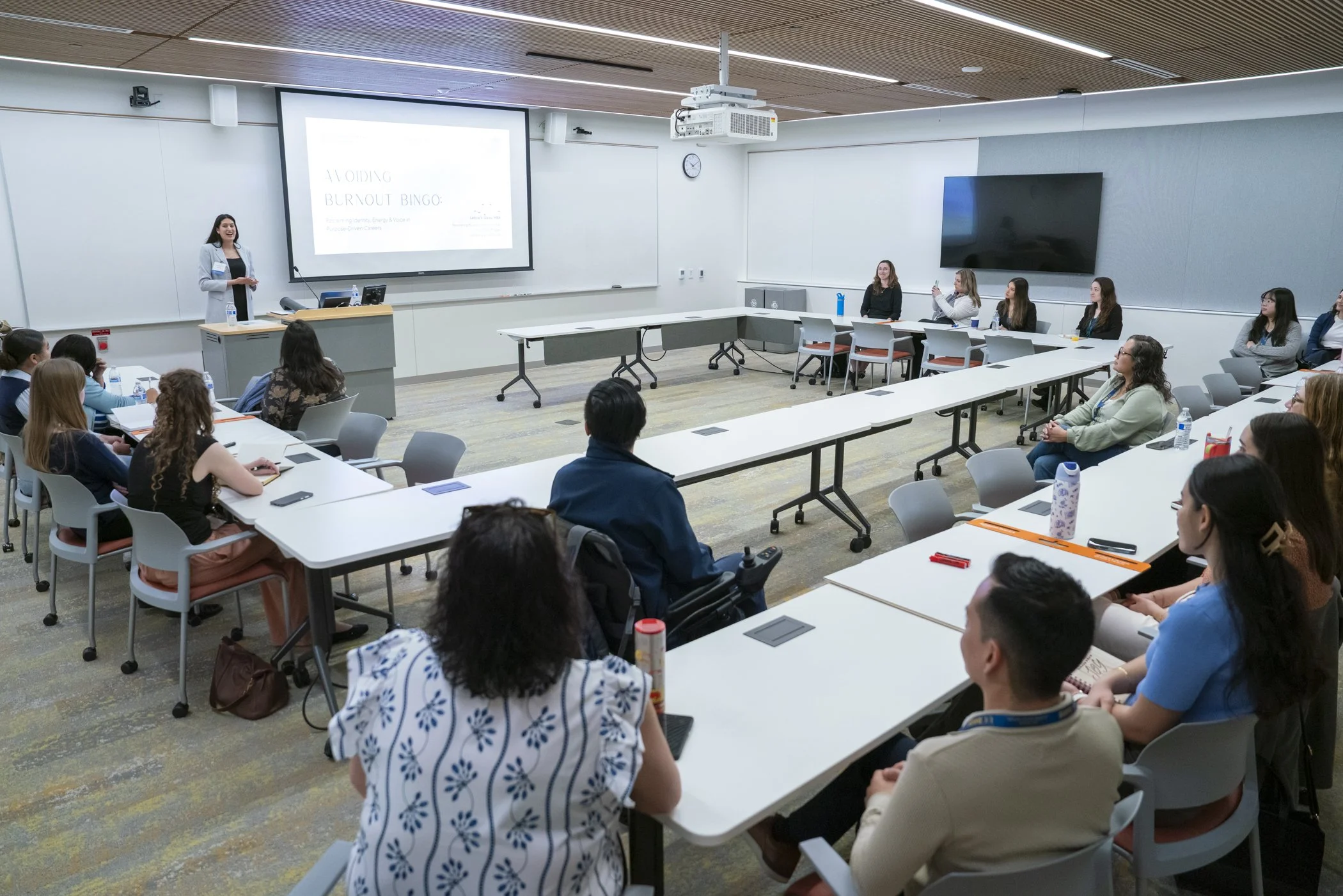 Leticia presents to about 20-25 UC alumni on what burnout may look like, its impact, and frameworks to proactively face it.