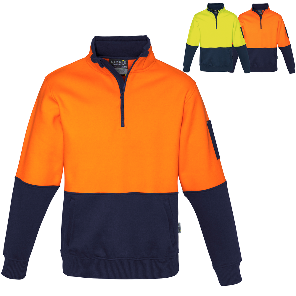 Syzmik Workwear High Visibility Half Zip Pullover Jumper ZT476 MySite Safety