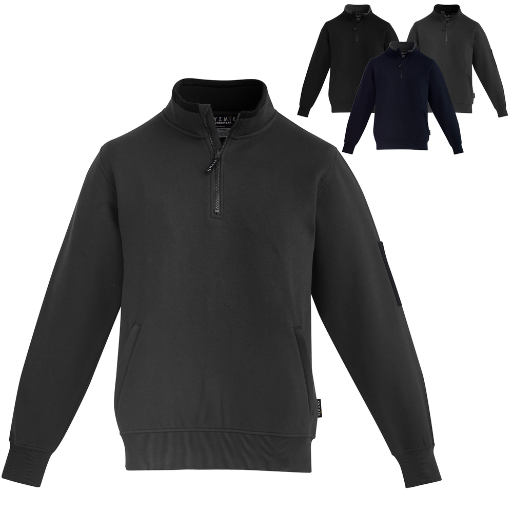 Syzmik Workwear Mens 1/4 Zip Brushed Fleece Jumper ZT366 MySite Safety