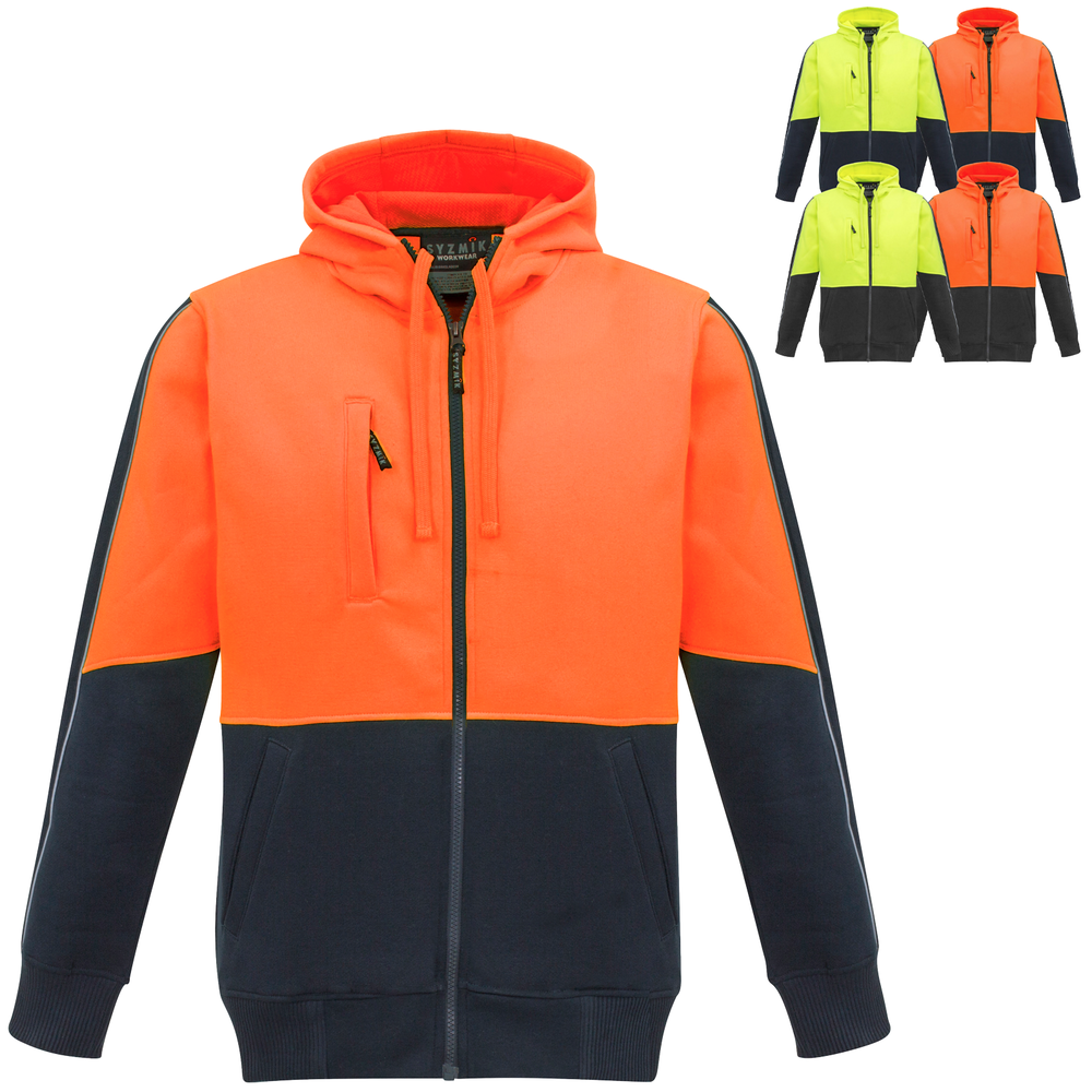 Syzmik Workwear High Visibility Full Zip Hoodie ZT485 MySite Safety
