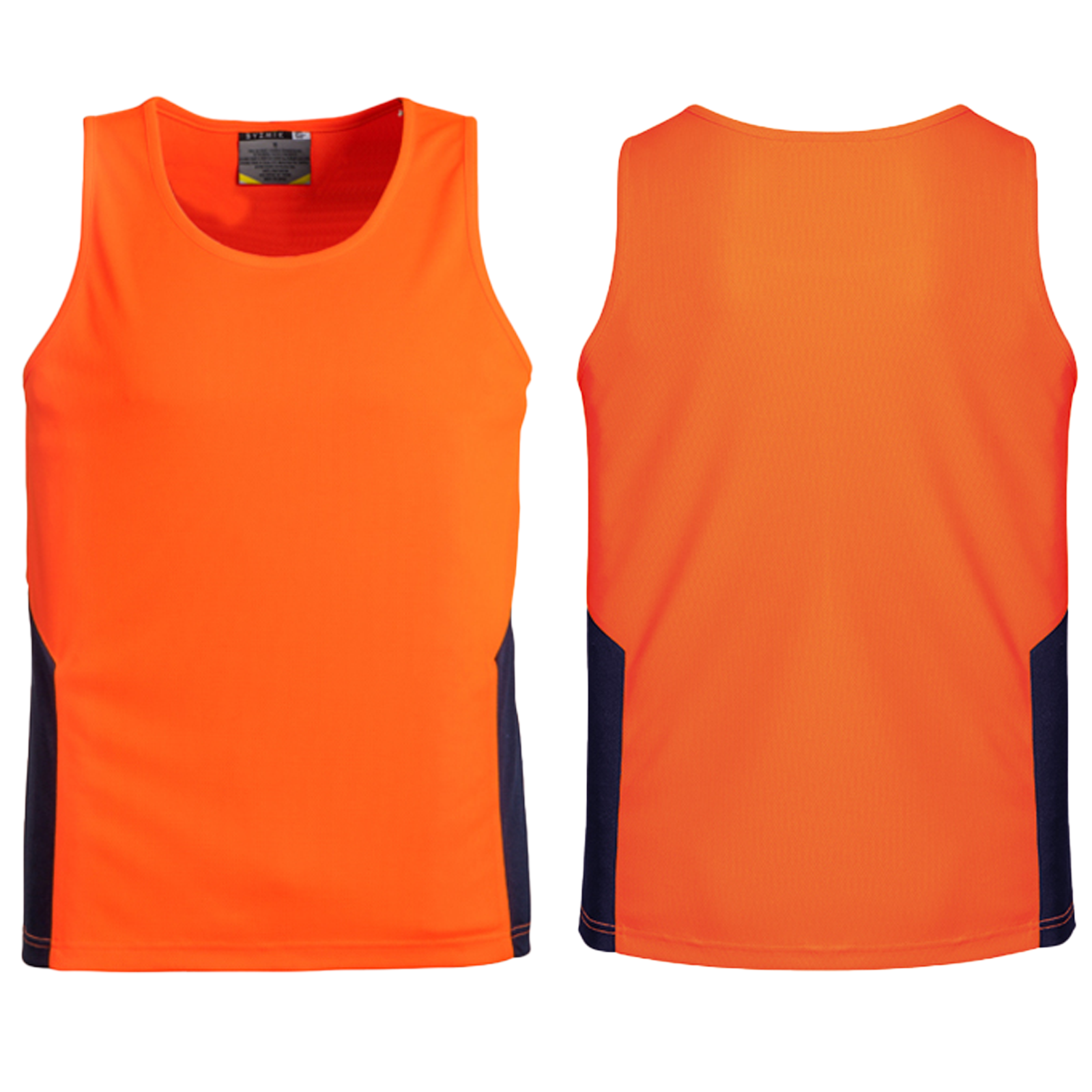 ZH239_Orange_Navy_Front_Back_Syzmik_SunSafe_Australia.png