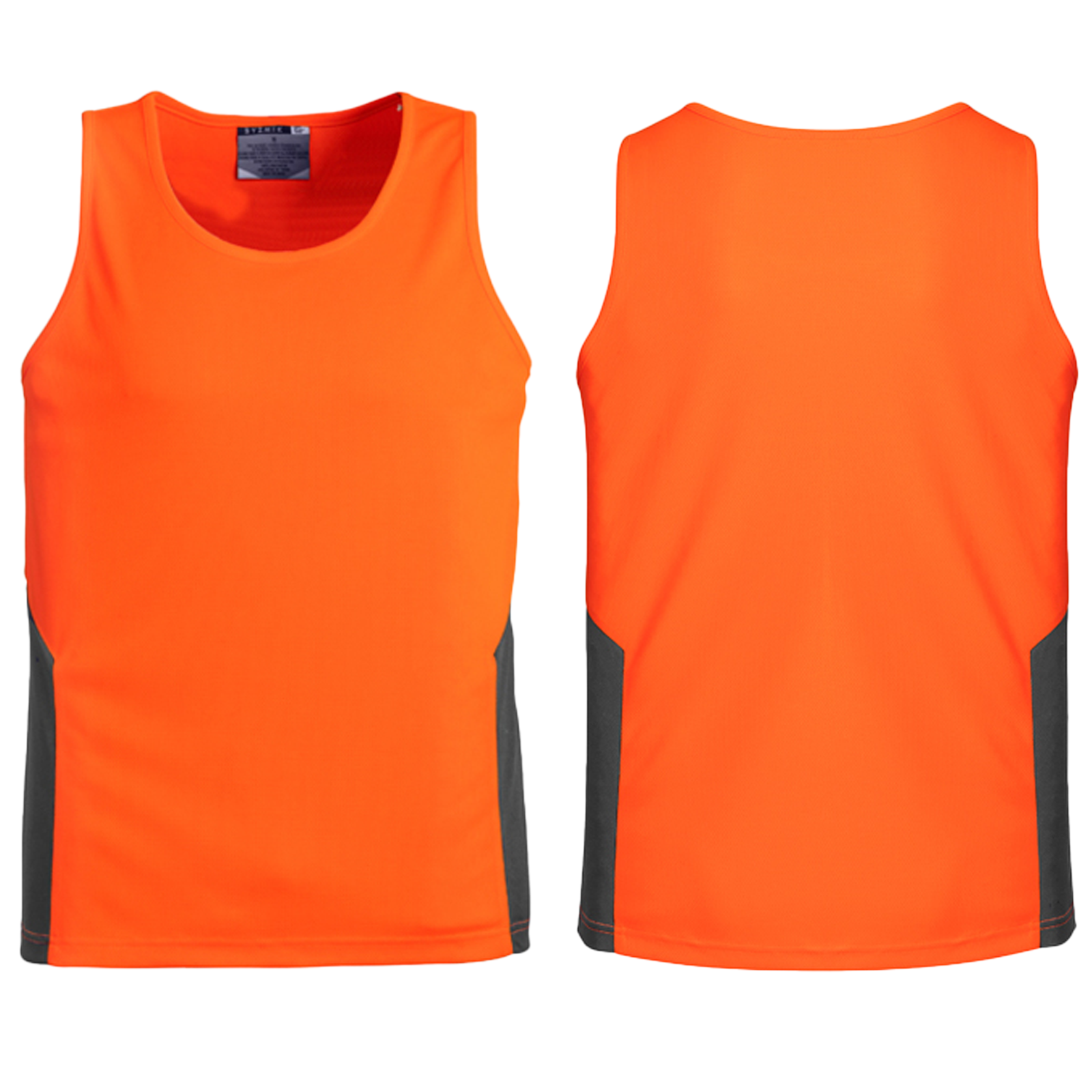 ZH239_Orange_Charcoal_Front_Back_Syzmik_SunSafe_Australia.png