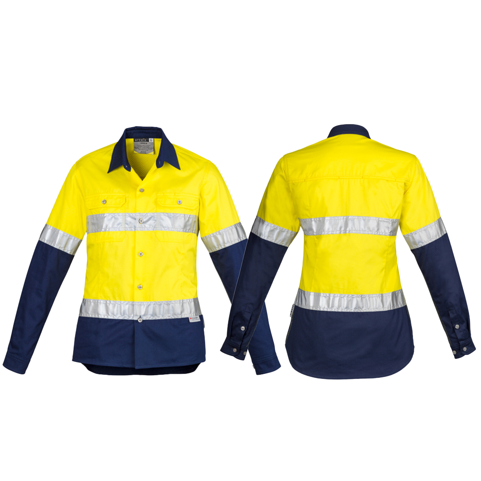 ZWL123_Yellow_Navy_Front_Back_Syzmik_SunSafe_Australia.png