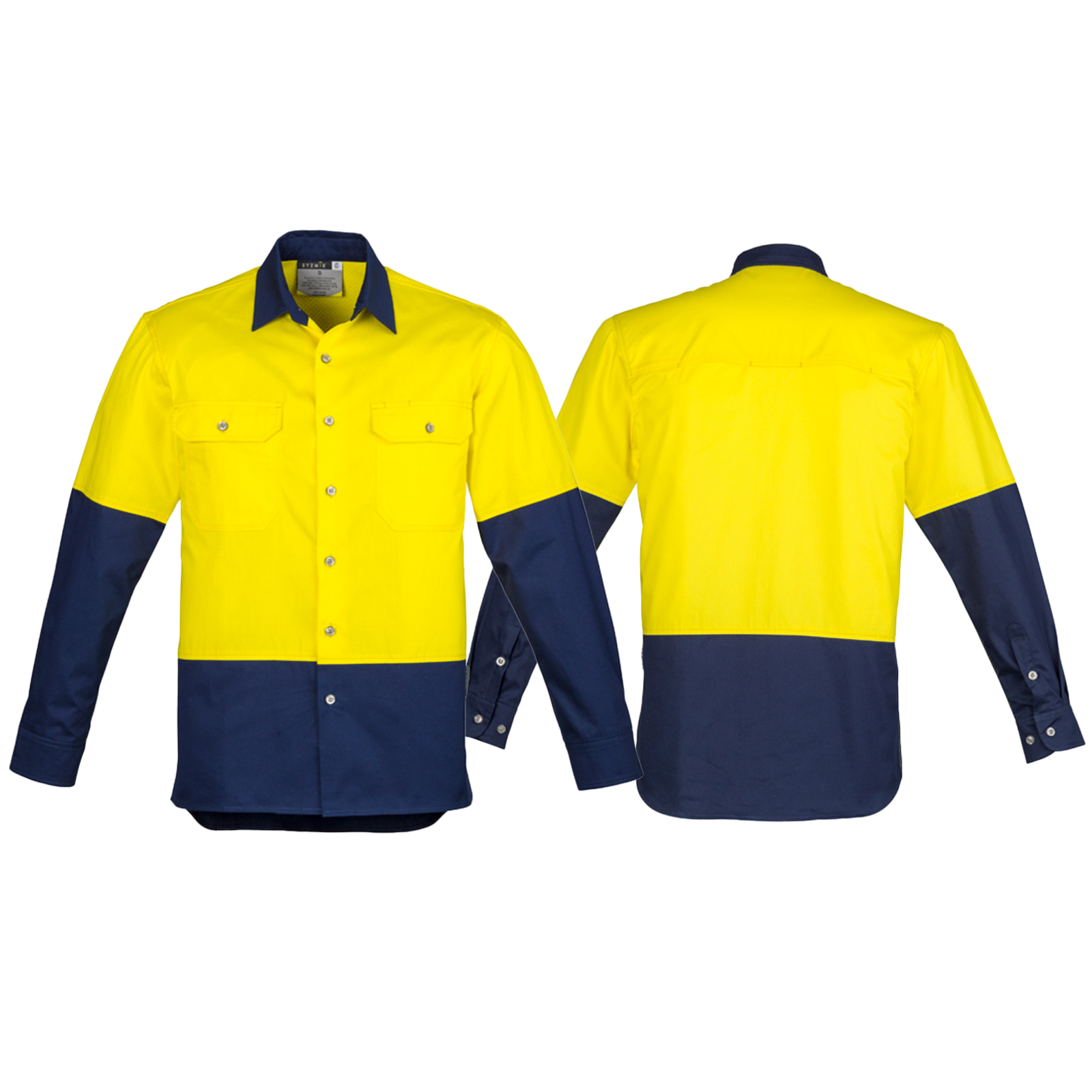 ZW122_Yellow_Navy_Front_Back_Syzmik_SunSafe_Australia.png